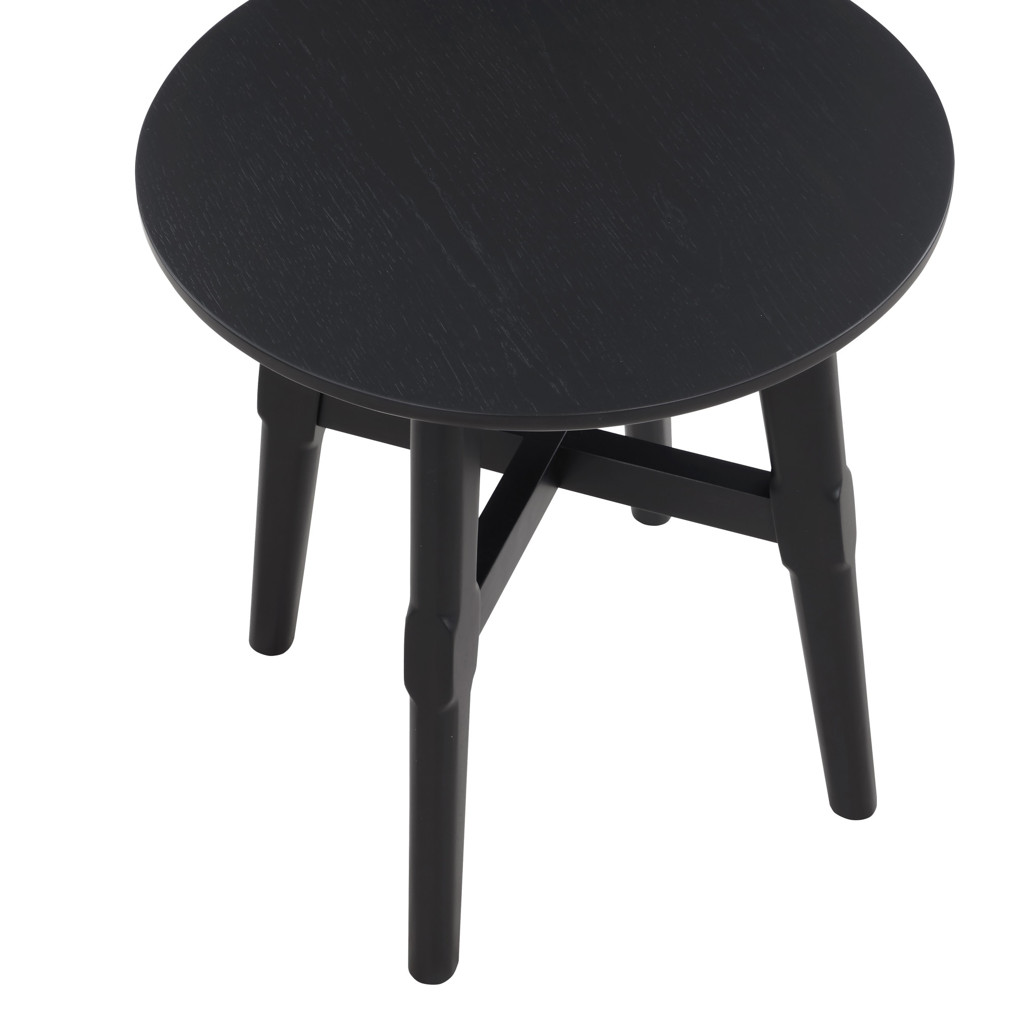 Oslo Black Round Wood Mid-Century Modern End Table