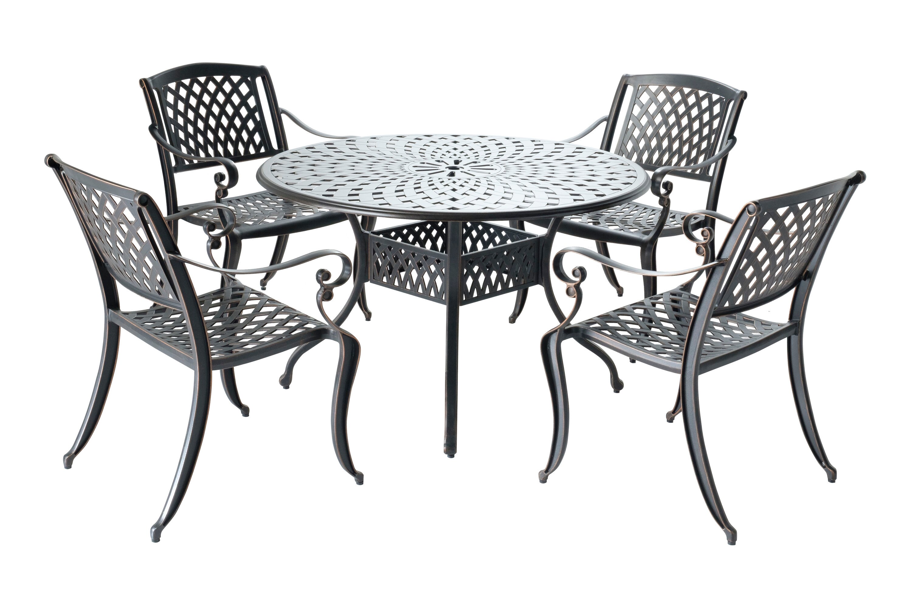 Alfresco Home 5 Piece Black Patio Dining Set at Lowes