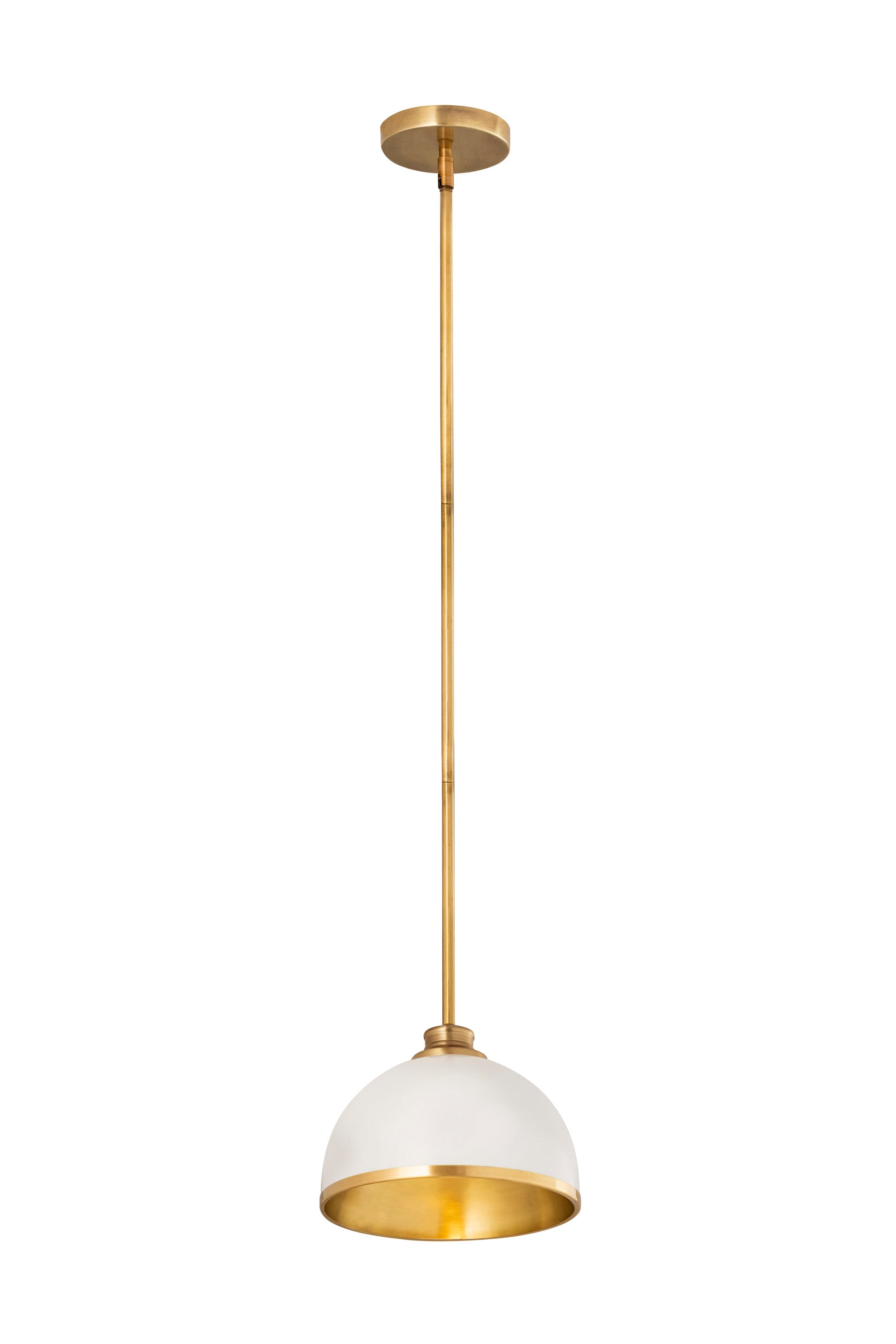 Z-Lite 1004P10-MW-RB Landry Rubbed Brass Modern/contemporary Dome Medium Hanging Pendant light