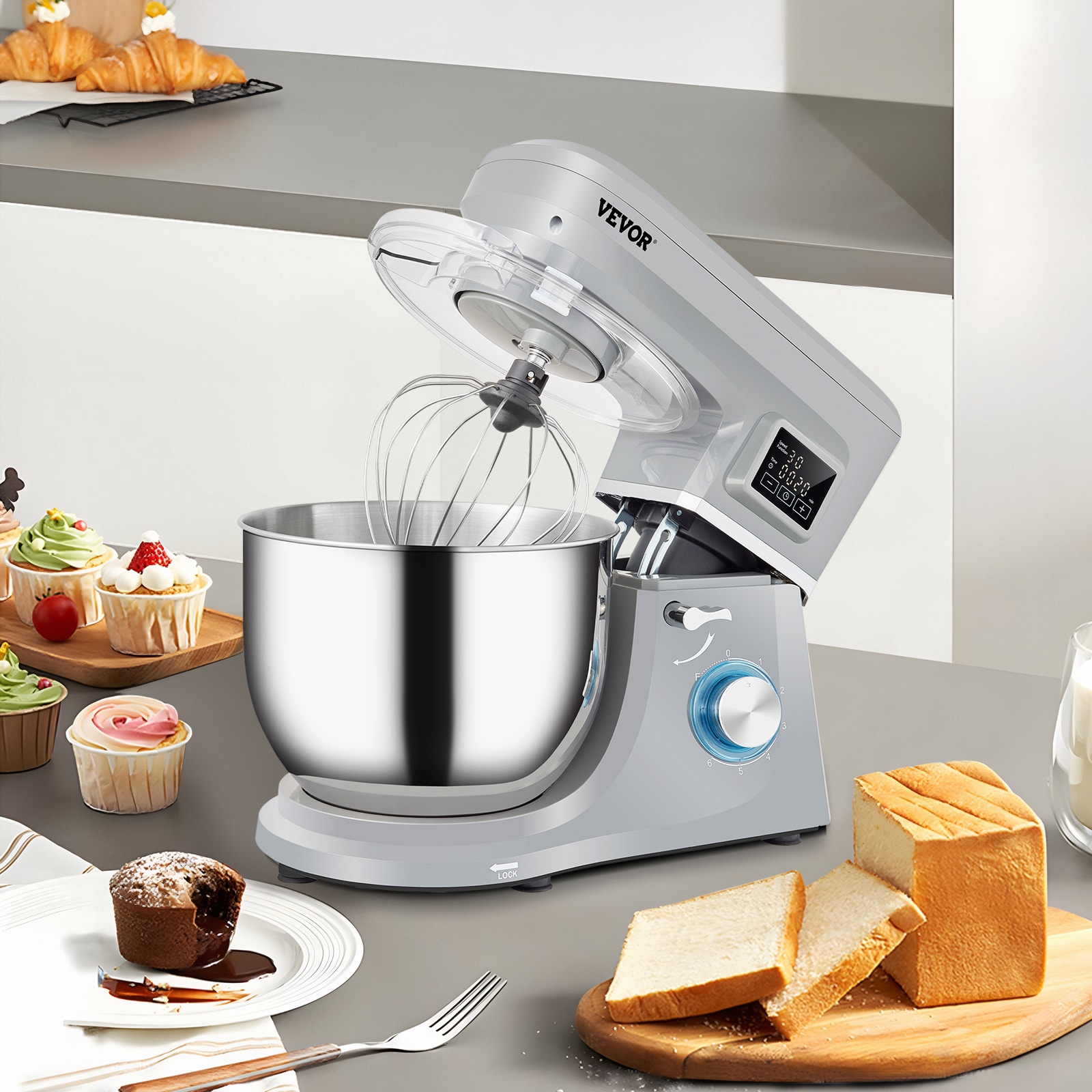 VEVOR 6 Speeds 660W 7.4Qt Stand Mixer Stainless Steel + Abs Plastic 7.4-Quart Commercial/Residential Bowl-lift Stand Mixer ZRLLSJBJHHDFJRBTRV1 Sansujyuku sansujyuku.com