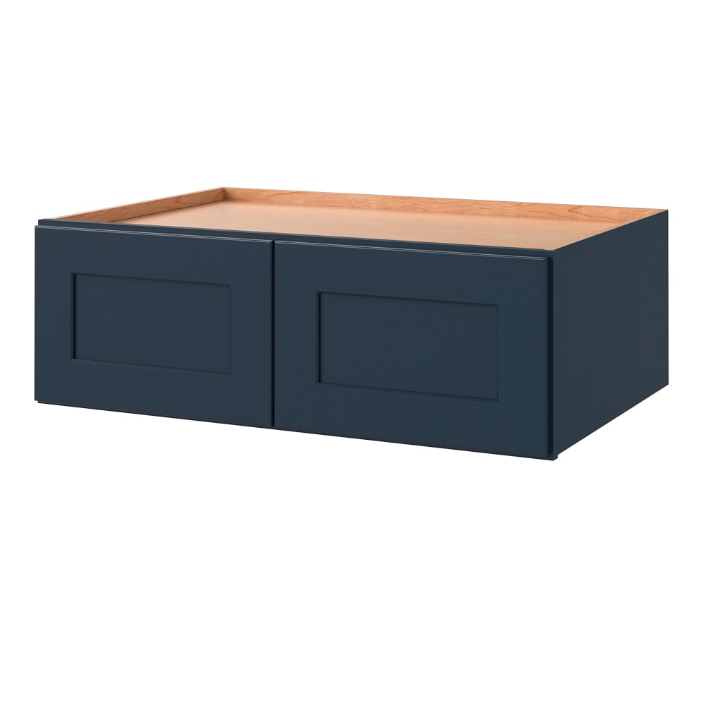 allen + roth 880NV Port 36-in W x 12.125-in H x 24-in D Navy Wall Fully assembled Cabinet (Flat Panel Shaker)