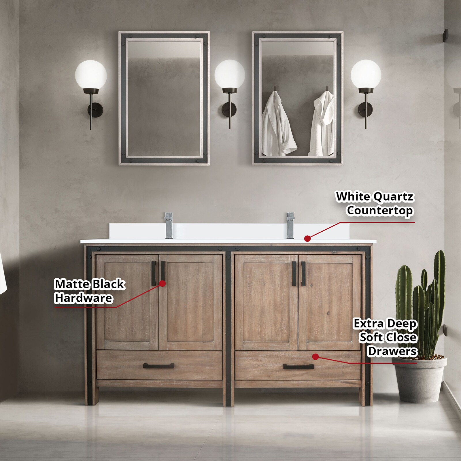 Lexora LVZV60DN211 Bath-Vanity-Combo - View #8