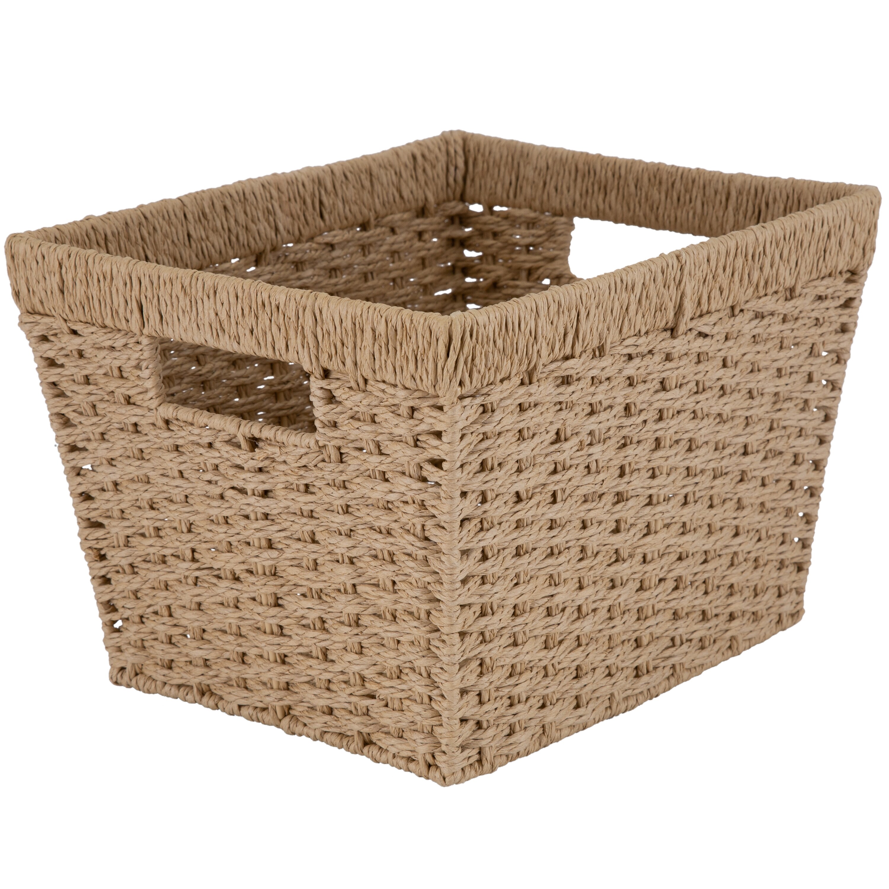 Simplify 10-in W x 8-in H x 12-in D Beige Paper Basket in the