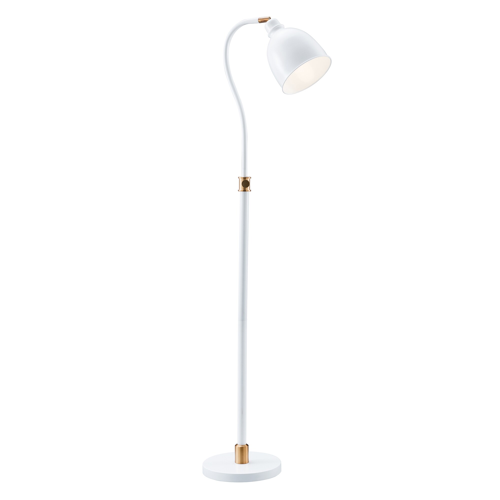 Hailey Home Vincent 68-in Matte White/Brass Floor Lamp in the Floor ...