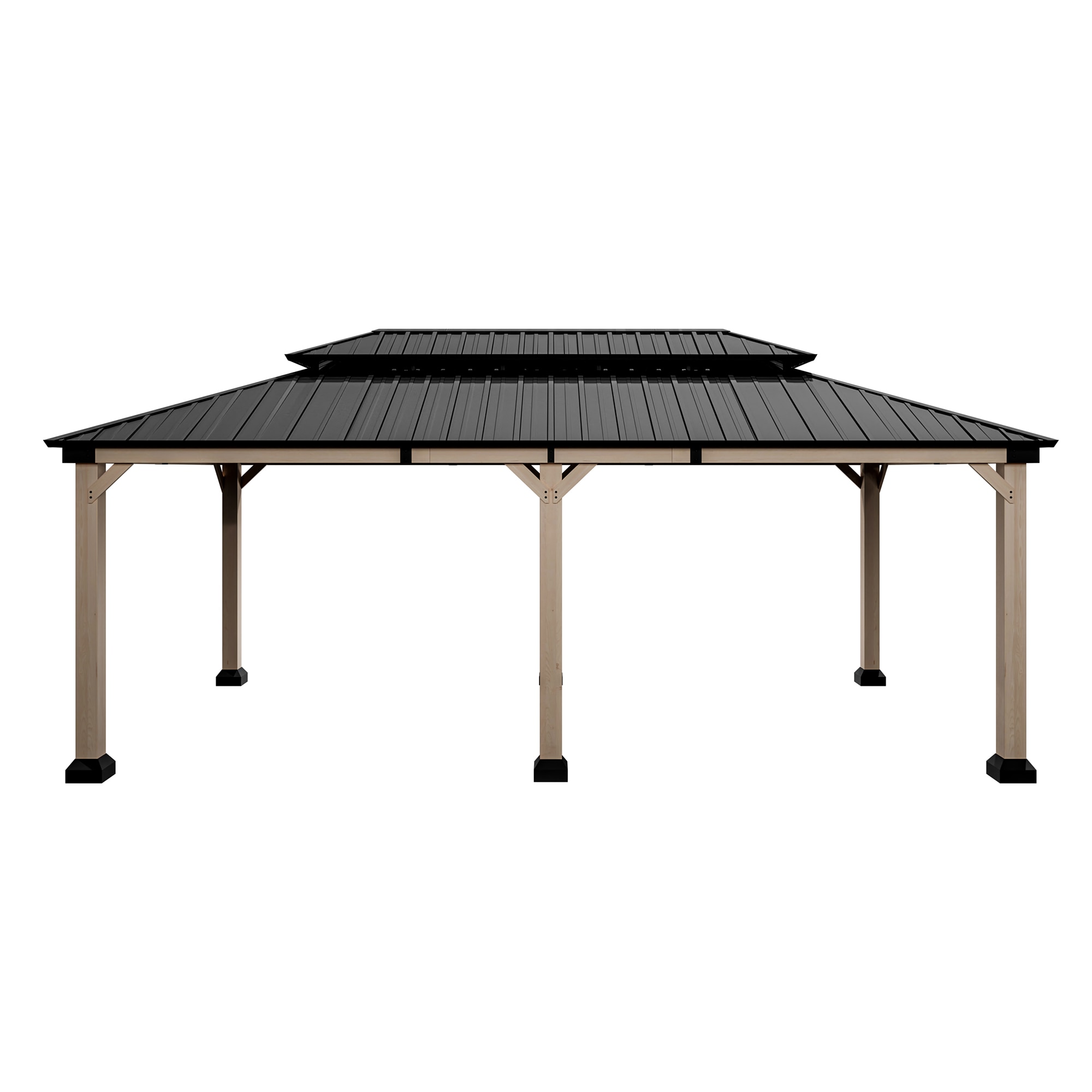 Dimakai DK-O122014091 20-ft x 12-ft Black Gazebo with Hardtop Roof (Screen Included)