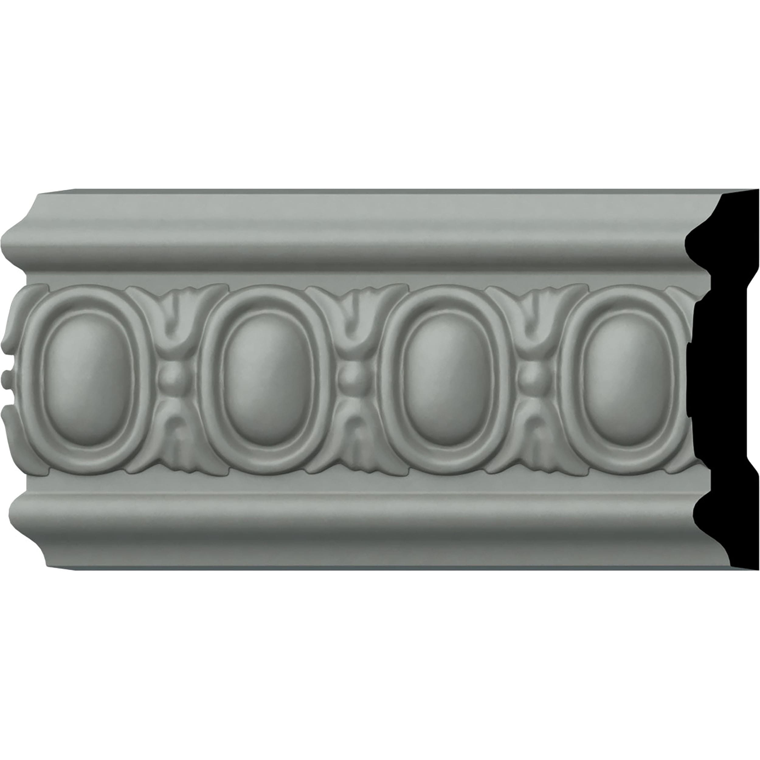 Ekena Millwork PML03X00CA Caputo Egg and Dart 3-1/8-in x 7-ft 10-1/2-in Primed Urethane Egg and dart 167908 Chair rail Moulding