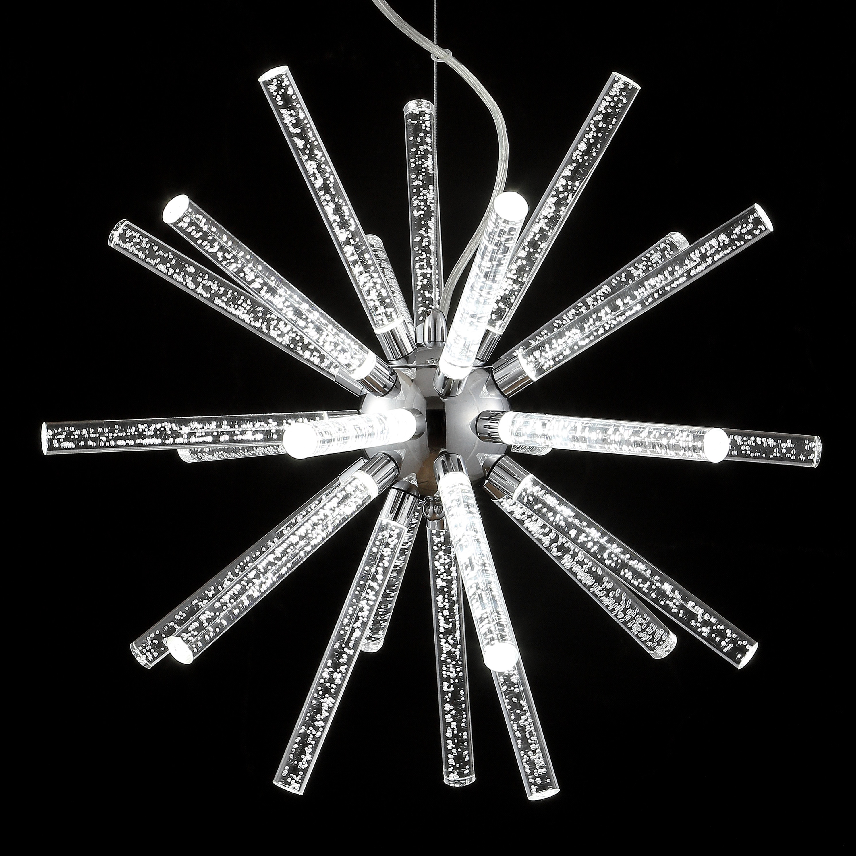 Soyuz 19.5" Chrome Starburst Adjustable LED Pendant Light