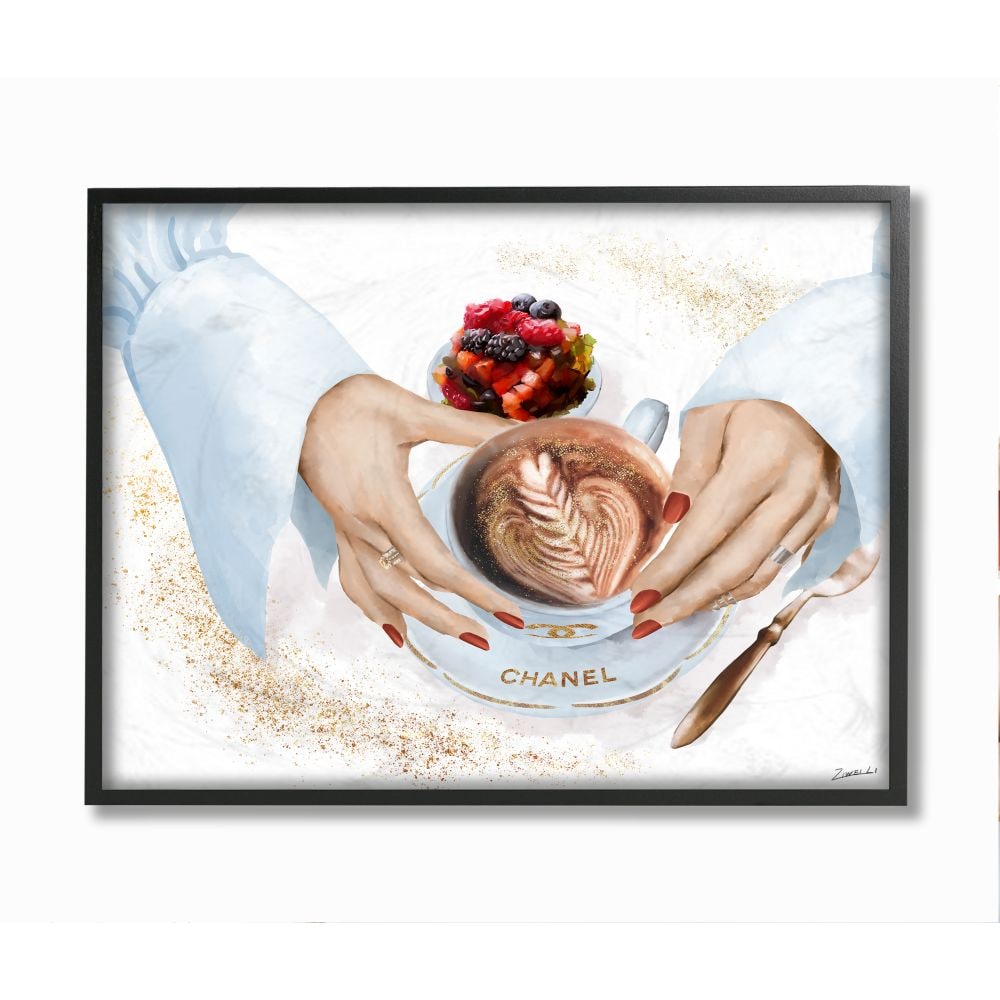 Stupell Industries Glam Latte Art Women's Fashion Accessories Coffee Ziwei  Li Framed 20-in H x 16-in W Figurative Wood Print in the Wall Art  department at