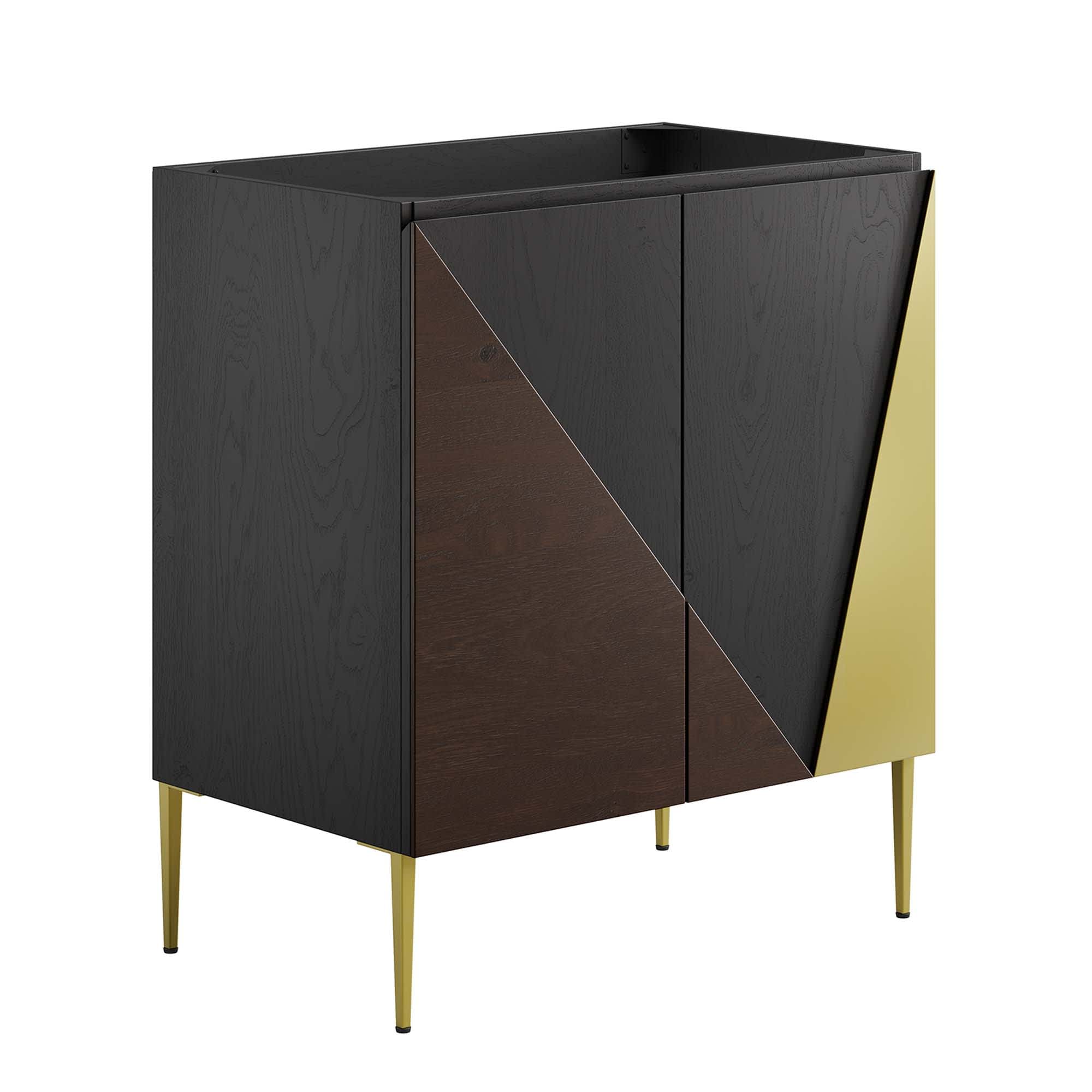 Modway  Alchemist 30-in Bathroom Vanity Cabinet (Sink Basin Not Included) in Black Gold