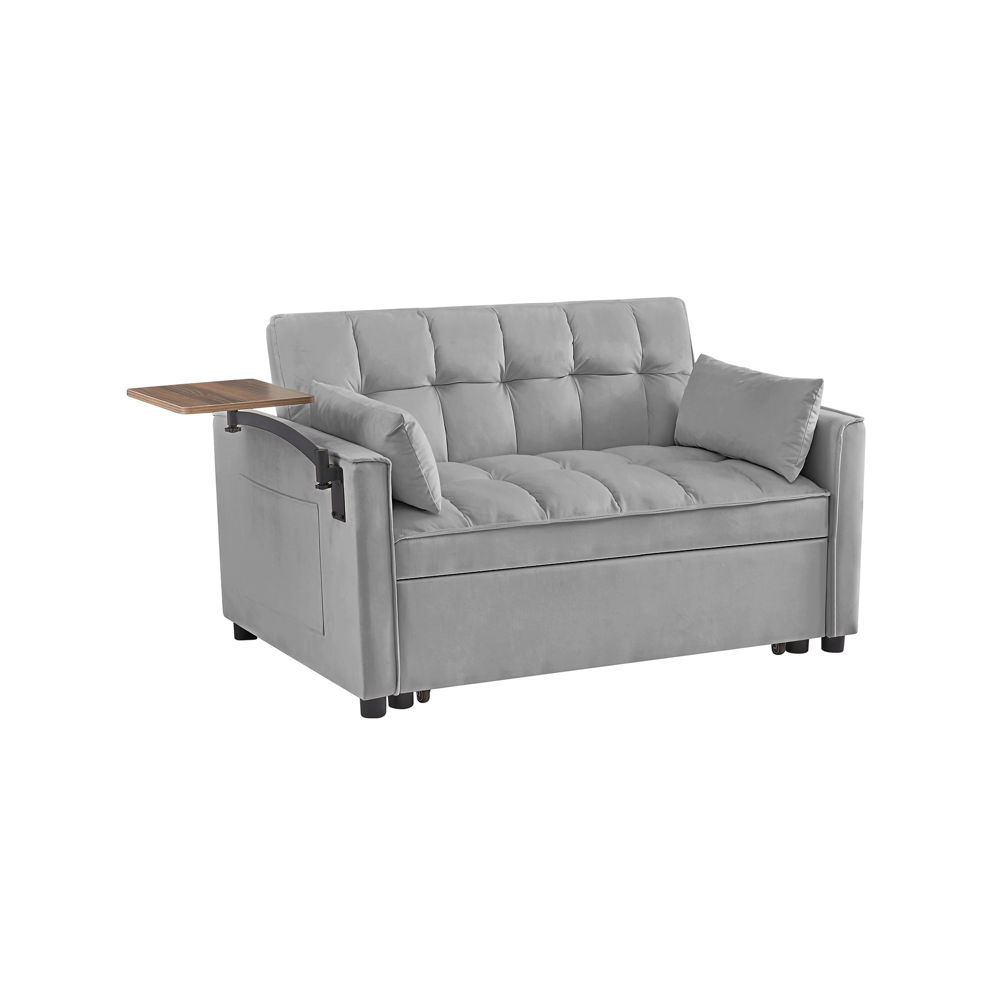 Bybafun YA3700317 Gray Casual Velour Sofa bed