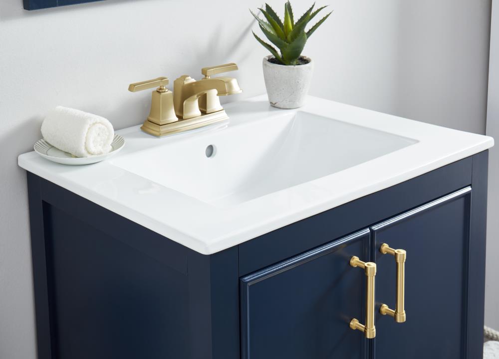 DHP Otum 24 Inch Bathroom Vanity with Sink, Navy Blue 