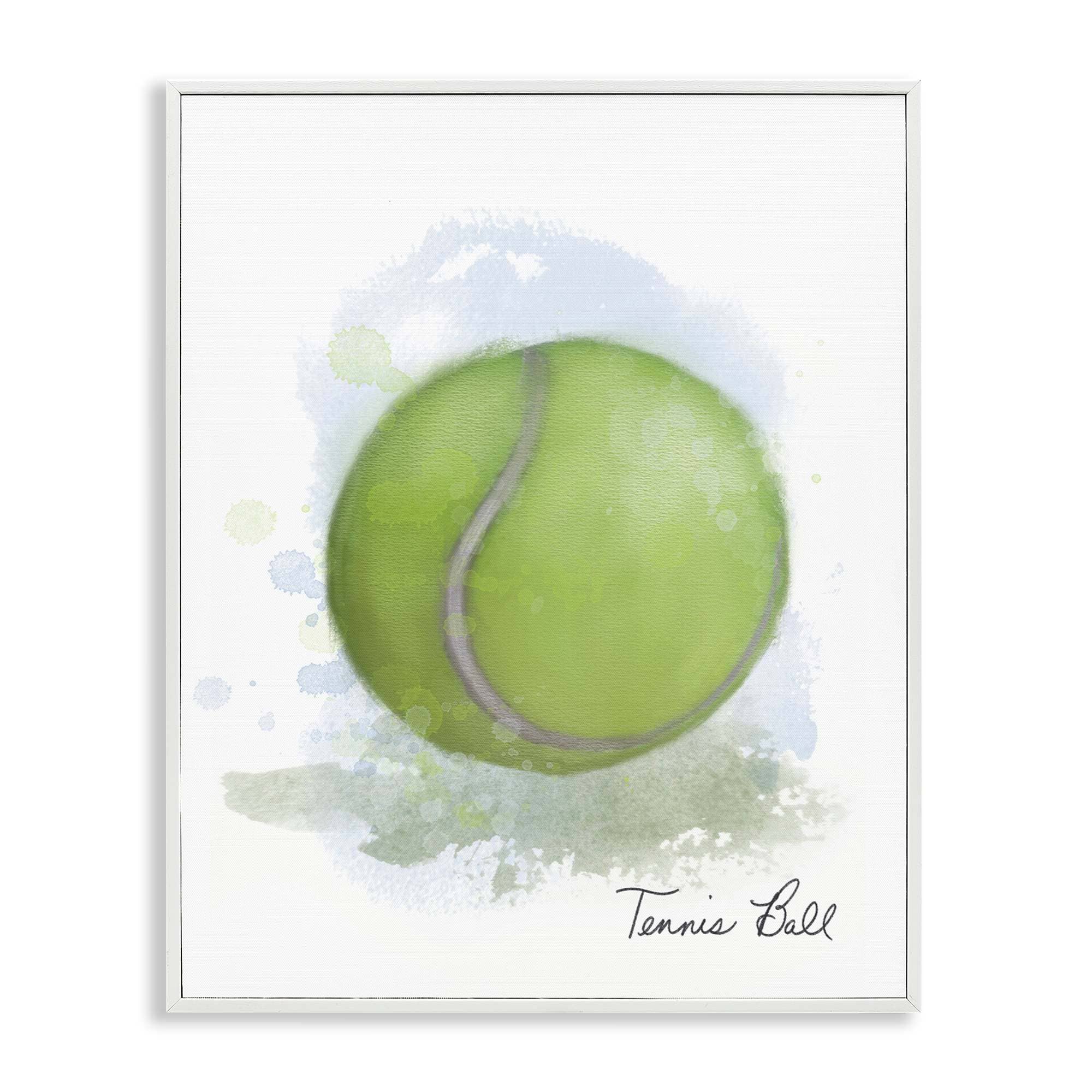Stupell Industries BS-096-WFR-24X30 Soft Pastel Tennis Ball White Framed Giclee Art By Matthew Piotrowicz 24 x 30
