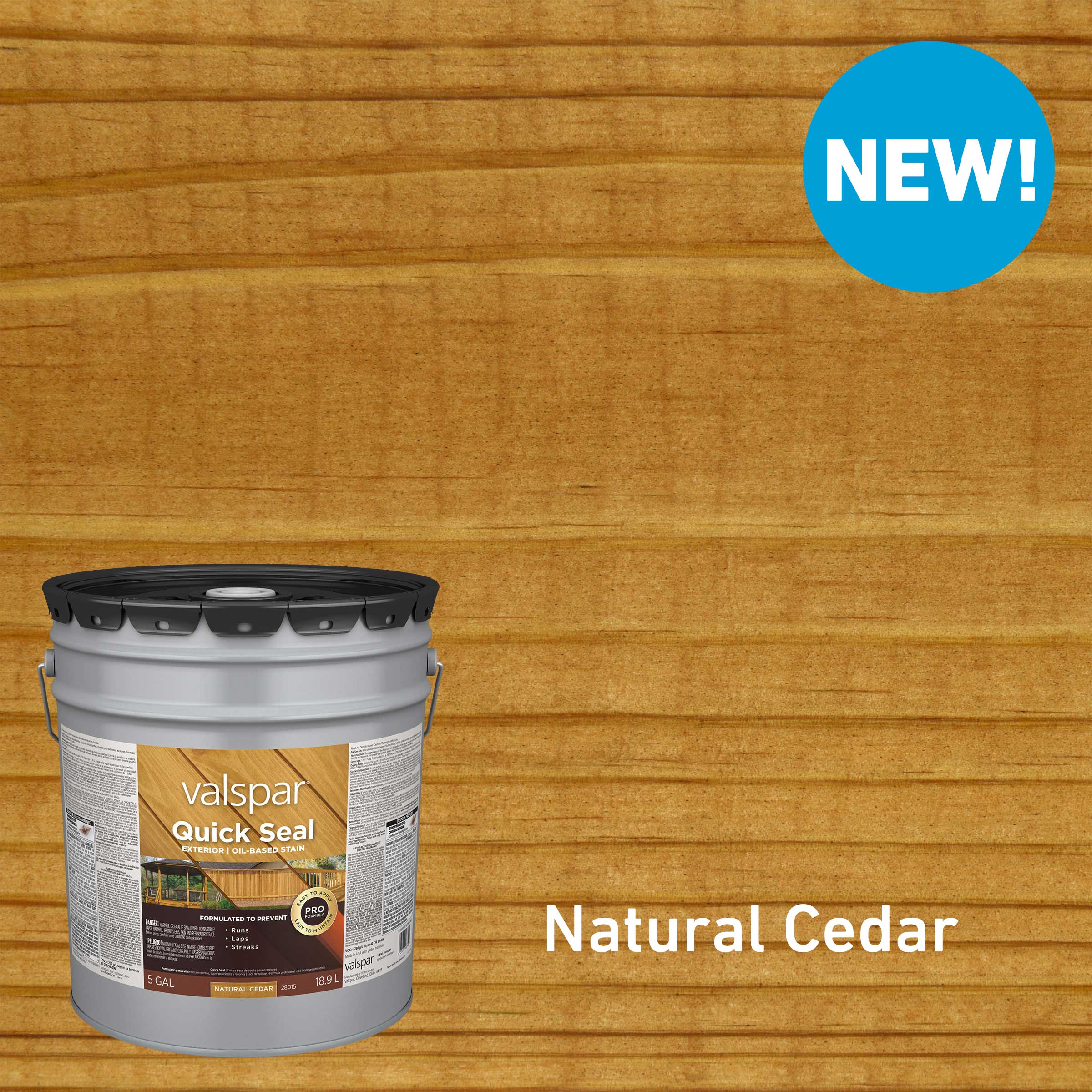 Valspar VL1028015-20 Quick Seal Pre-Tinted Natural Cedar Semi-transparent Exterior Wood ( 5-gallon )
