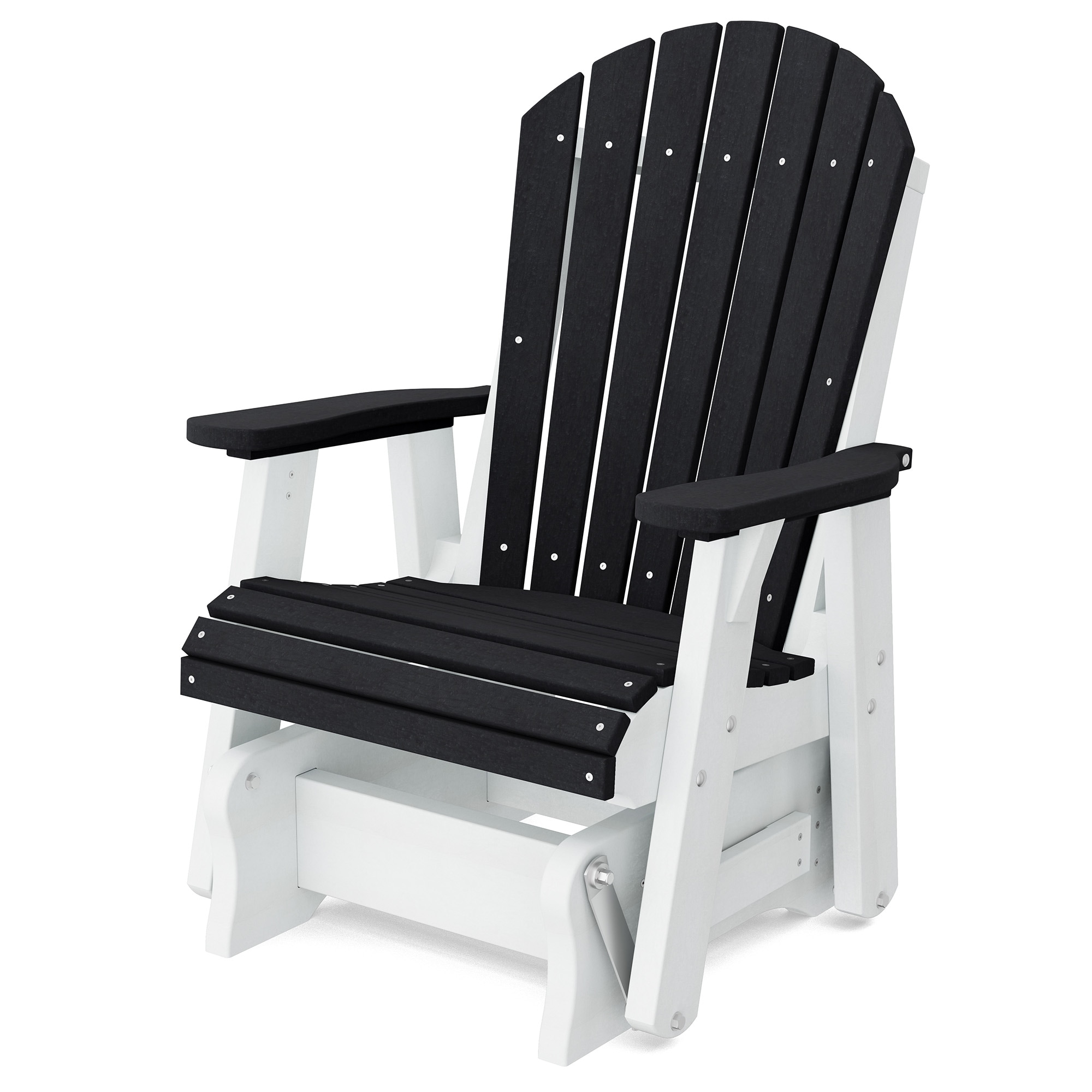 Wildridge LCC-106-BK-BW Heritage 1 -person Black/White HDPE Outdoor Glider