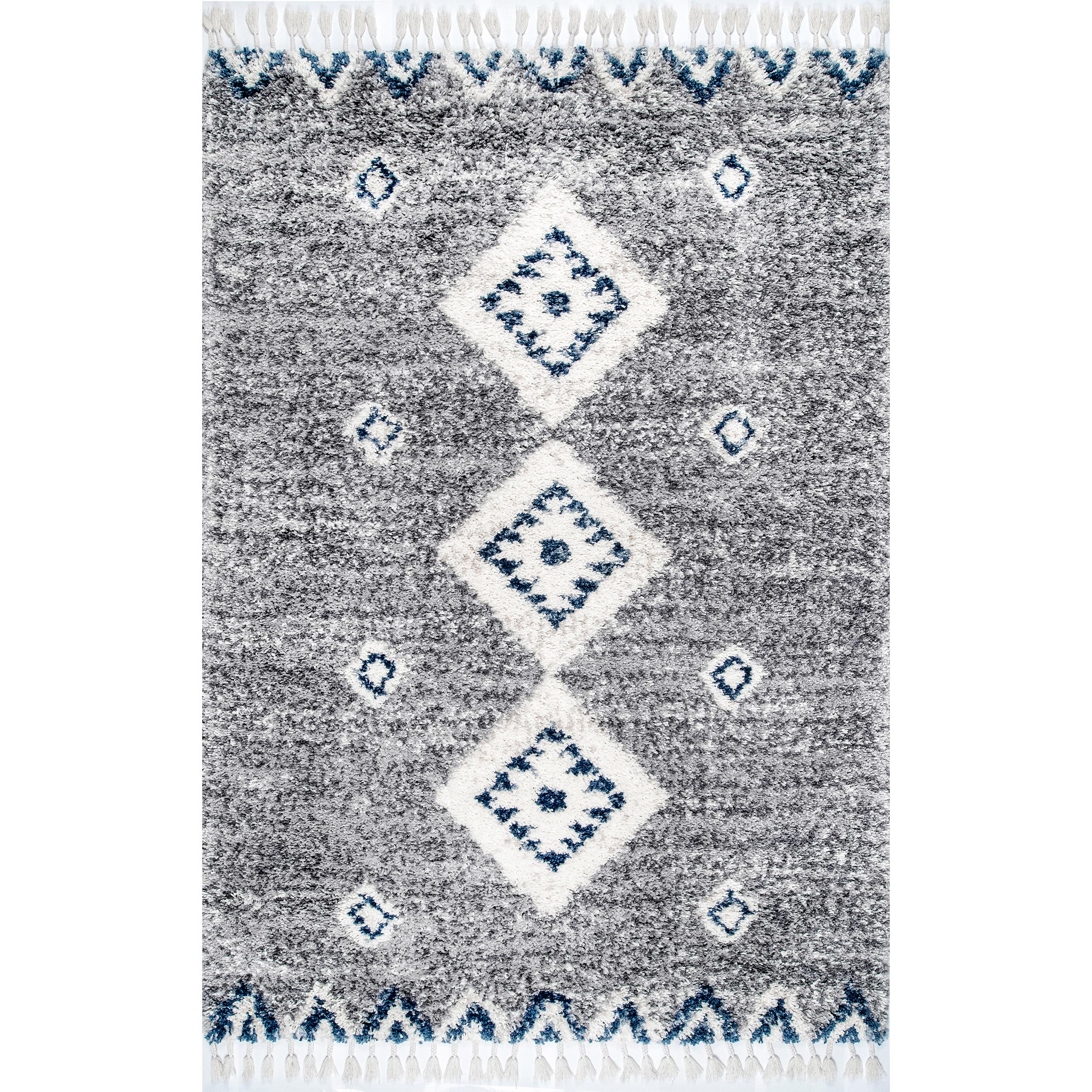 nuLOOM KKEL01B-S808 Regina 8 x 8 (ft) Loomed Polypropylene Gray Square Indoor Geometric Area rug