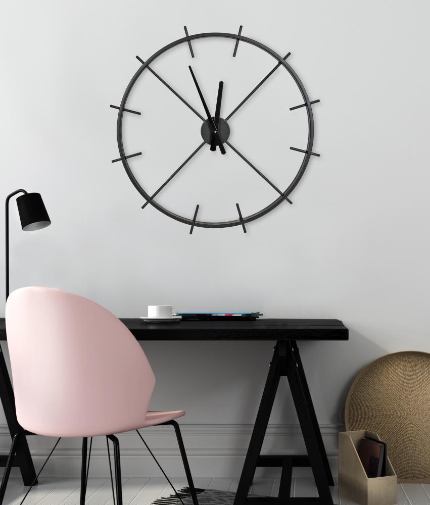 Isaac 26" Black Modern Metal Wall Clock