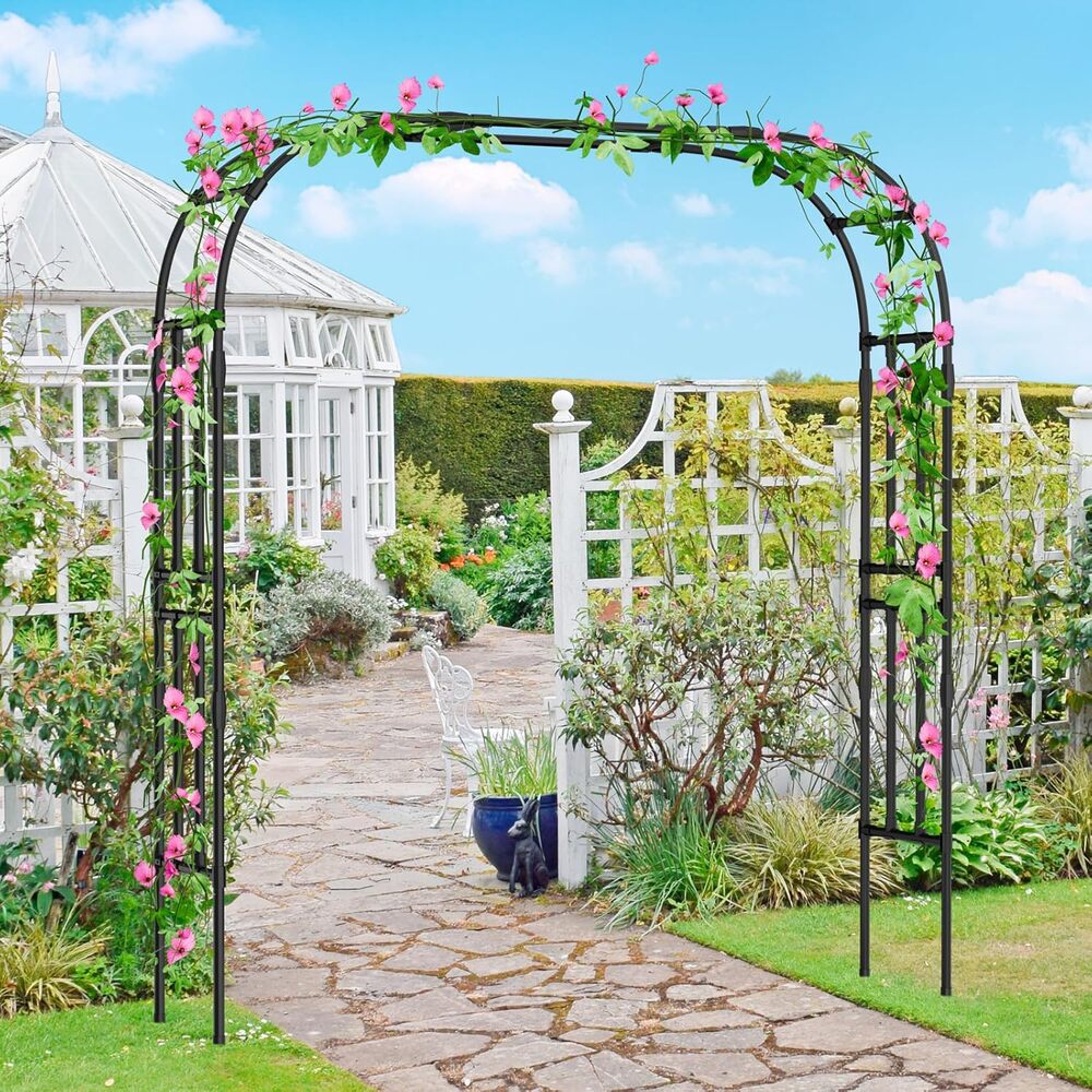 Esazn Garden Arch Trellis for Climbing Plants 79-in W x 87-in H