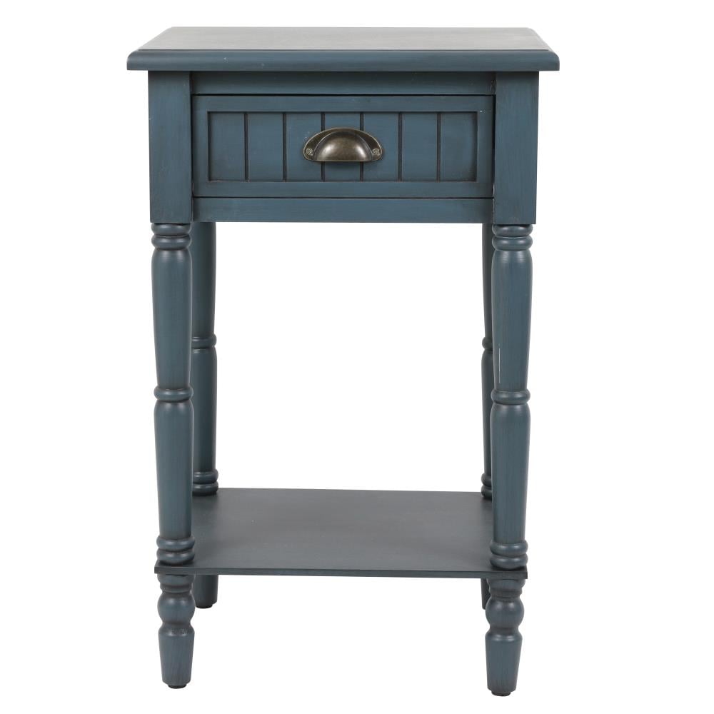 Ashbury 2 Drawer End Table in Antique Blue 