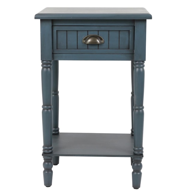 Decor Therapy Antique Navy Wood Rustic, Navy Side Table With Storage