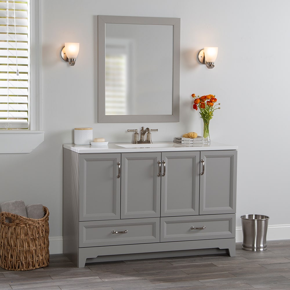 Style Selections 48-in Smoky Gray Undermount Single Sink Bathroom ...