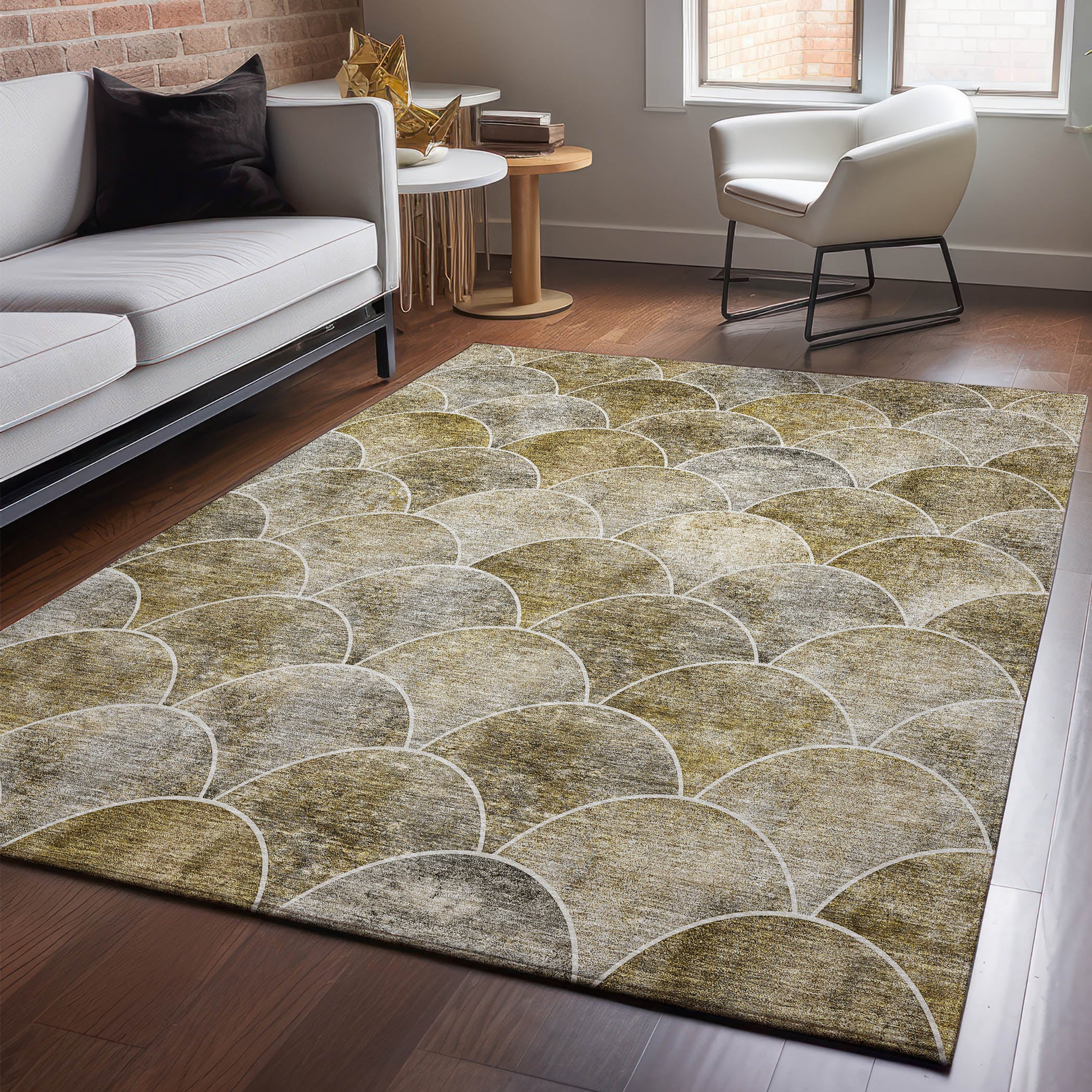 Addison Rugs AMF594TP8X10 Mayfield AMF594TP 8 x 10 (ft) Loomed Polyester Taupe Rectangular Indoor Geometric Machine washable Area rug
