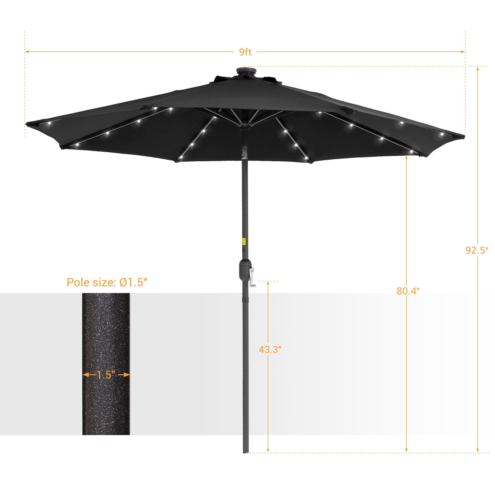 Sonkuki SD-TJLED09BK Umbrellas-2 - View #2