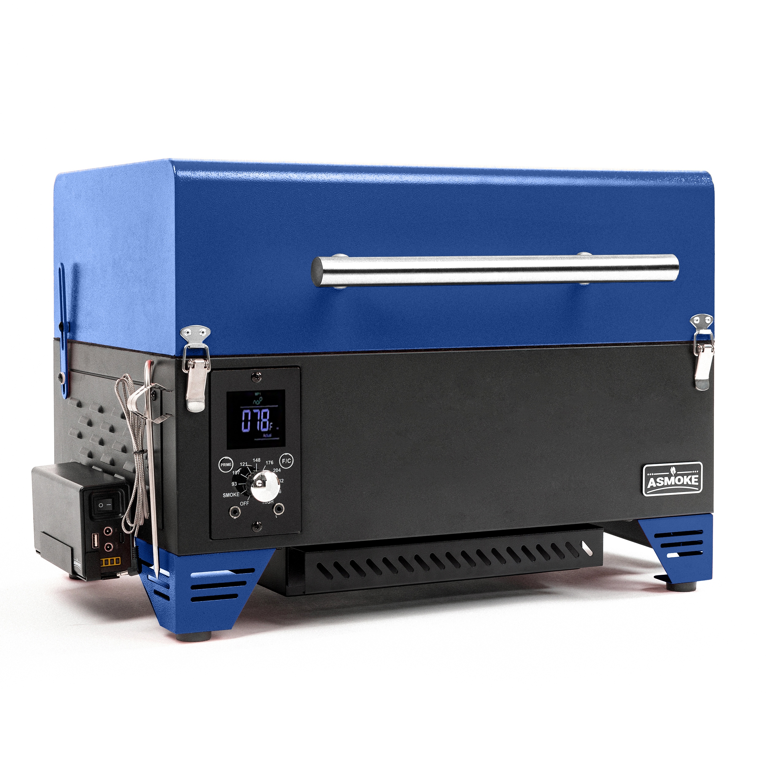 ASMOKE AS350DC-BLUE 256-Sq. Inches Blue Pellet Grill