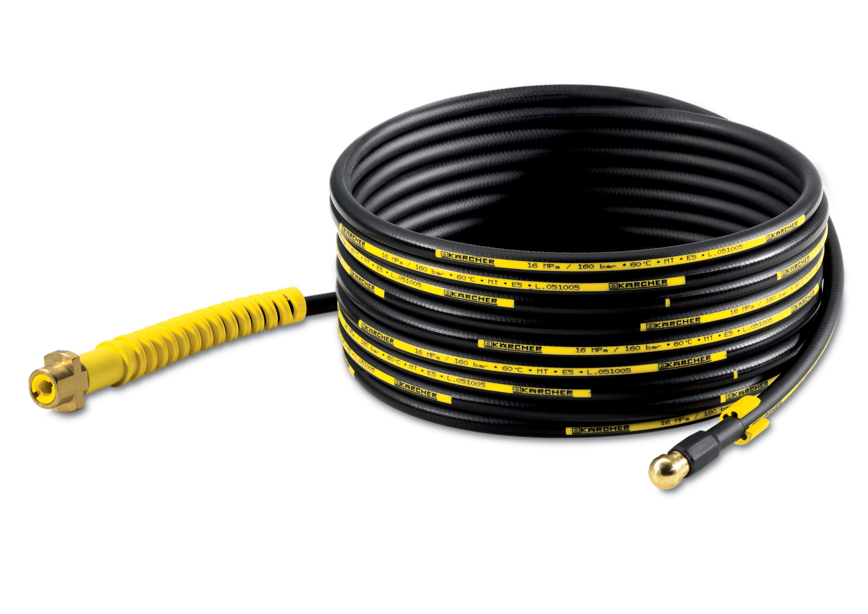 Pressure wash/Jet wash black hose 1/4" 1 wire with Karcher OR BSP ends 