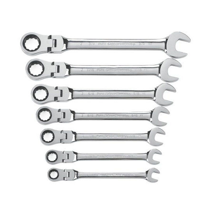 KD Tools 7-Piece Standard (SAE) Flexible Head Ratchet Wrench Set in the ...