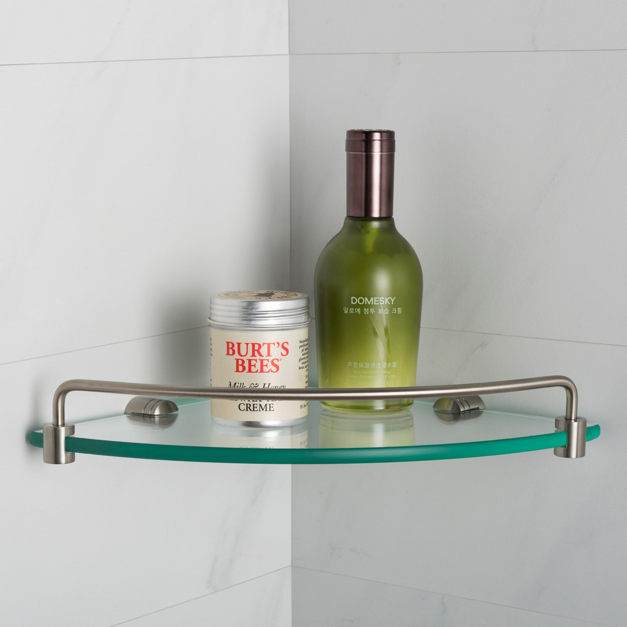 Kraus Elie Brushed Nickel 1-Tier Brass Wall Mount Bathroom Shelf in the  Bathroom Shelves department at