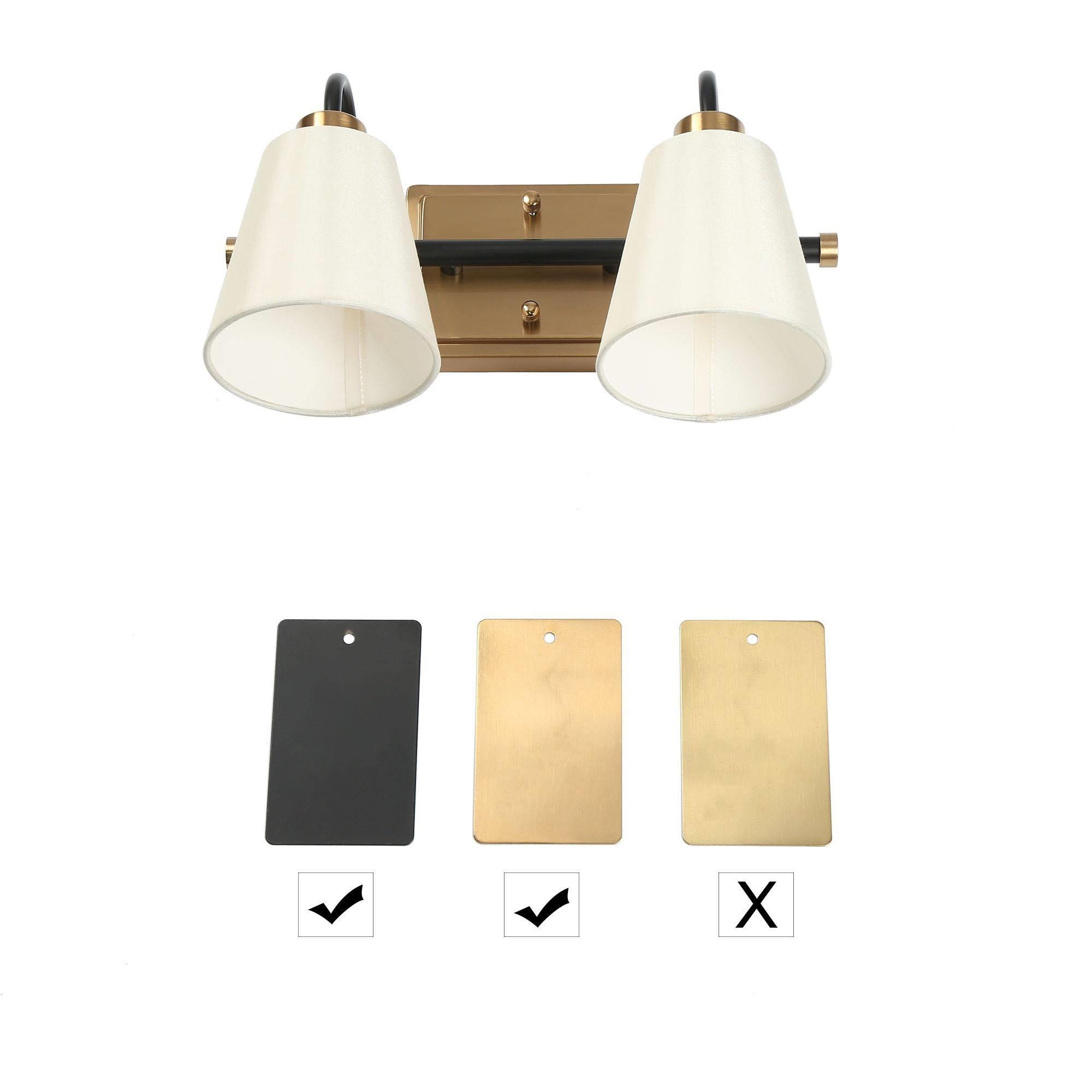LNC EMQ6R2LWS71W278 CALISTA 13.8-in 2-Light Matte Gold LED Modern/Contemporary Vanity Light Bar