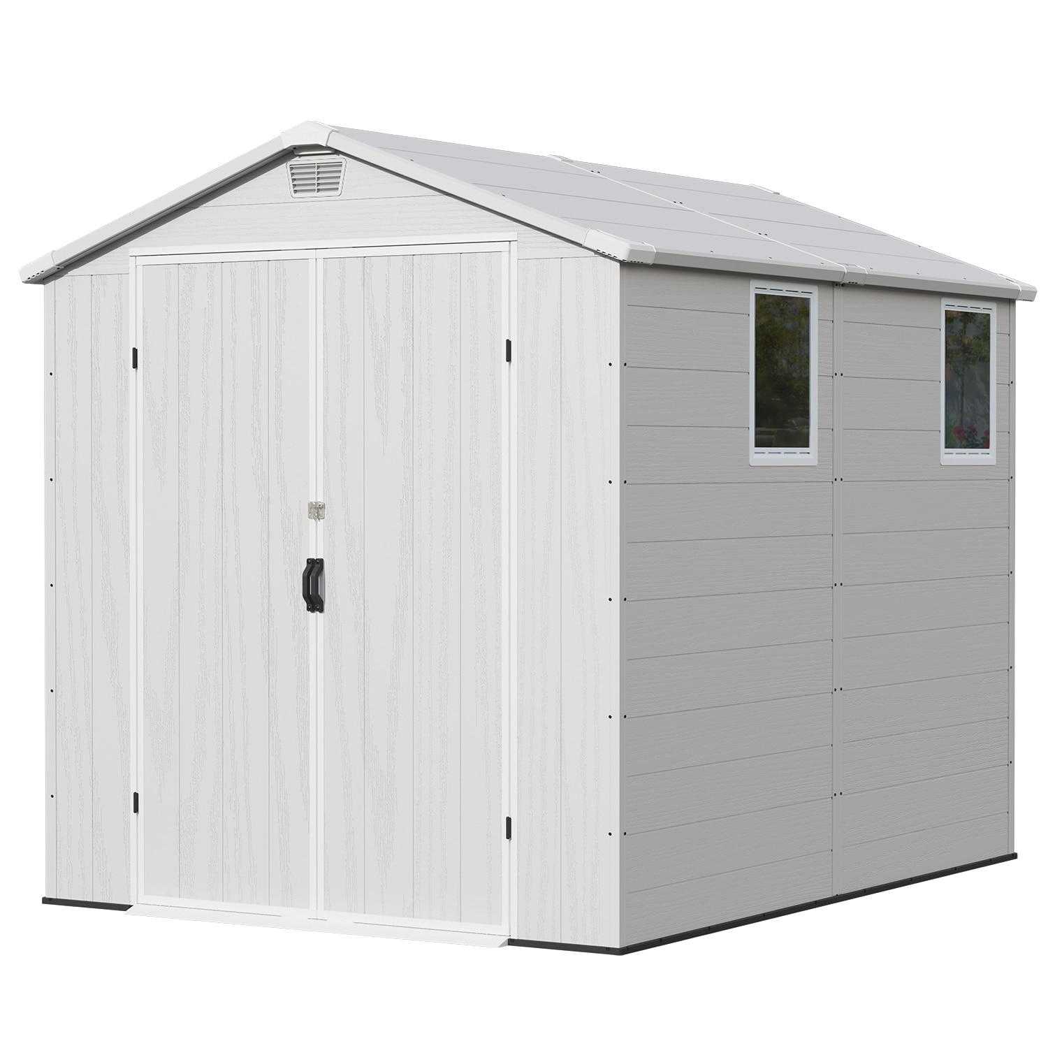 Patiowell WES-EN68-4WT 6-ft x 8-ft White Gable Resin Storage Shed (Floor Included)
