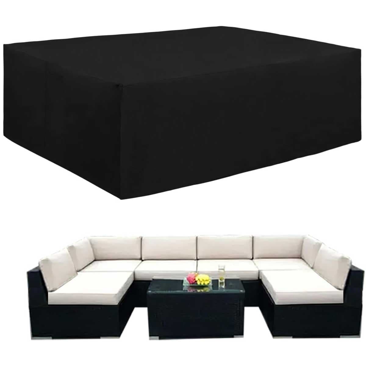 Aoibox  Heavy Duty Patio Furniture Cover Outdoor Rectangular Table and Chair Set Waterproof Sectional Set 110L x 84W x 28H Black