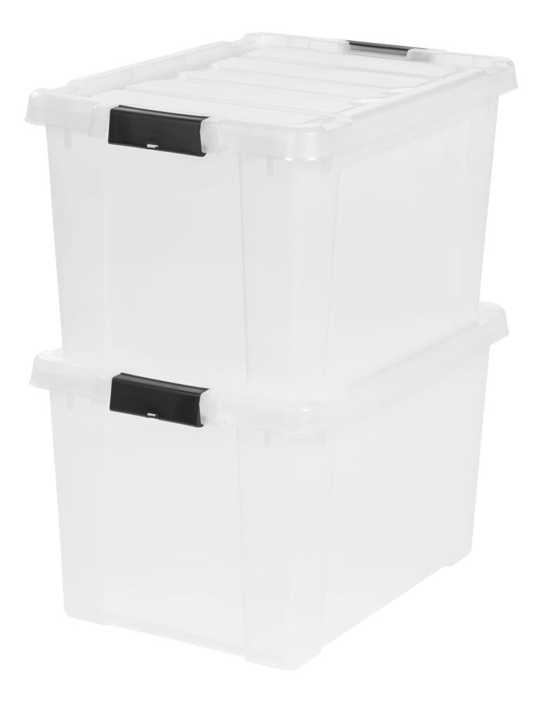 IRIS Weather Tight X-large 25.75-Gallons (103-Quart) Clear Weatherproof  Rolling Tote with Latching Lid