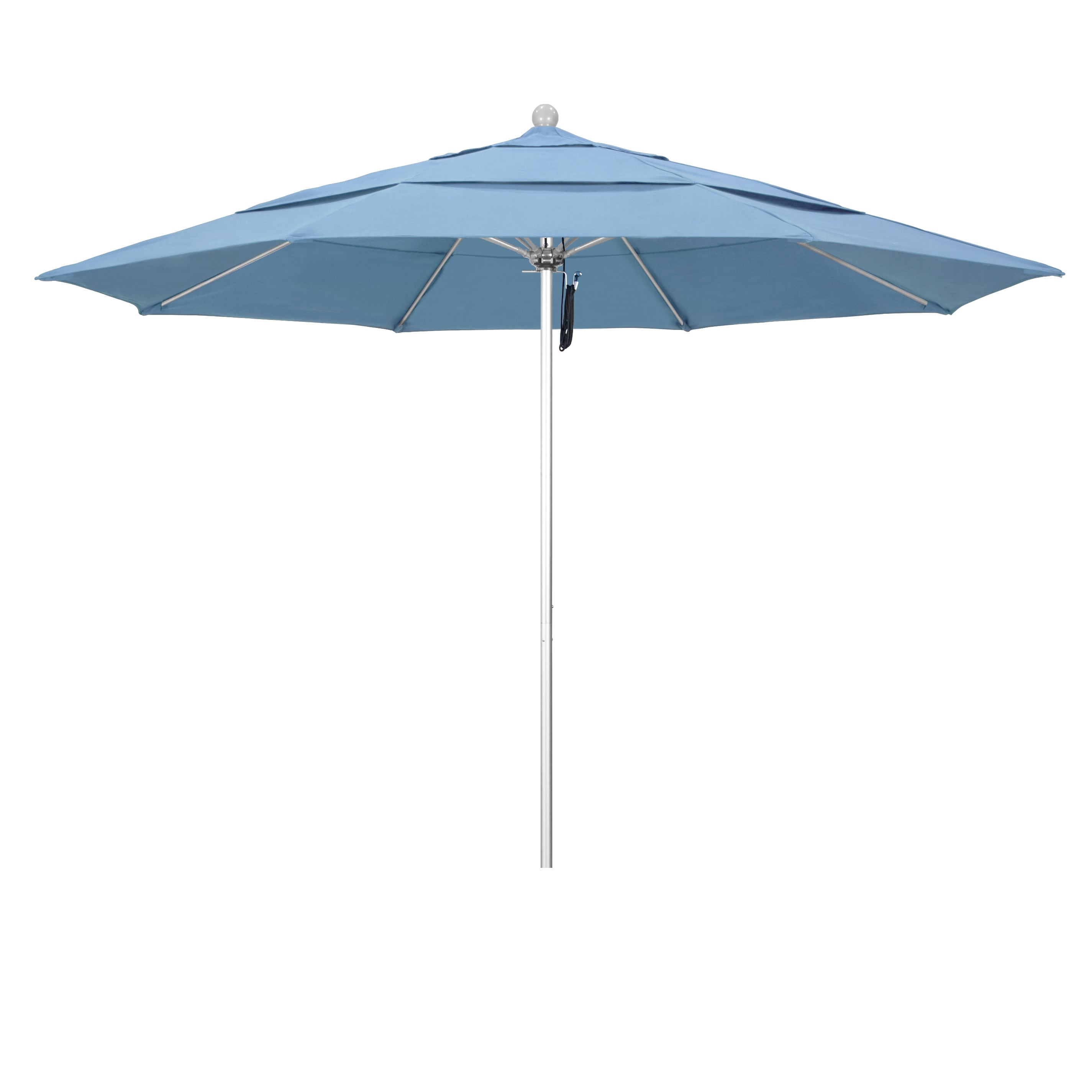 California Umbrella ALTO118002-5410-DWV 11-ft Aluminum Blue No-tilt Market Patio Umbrella