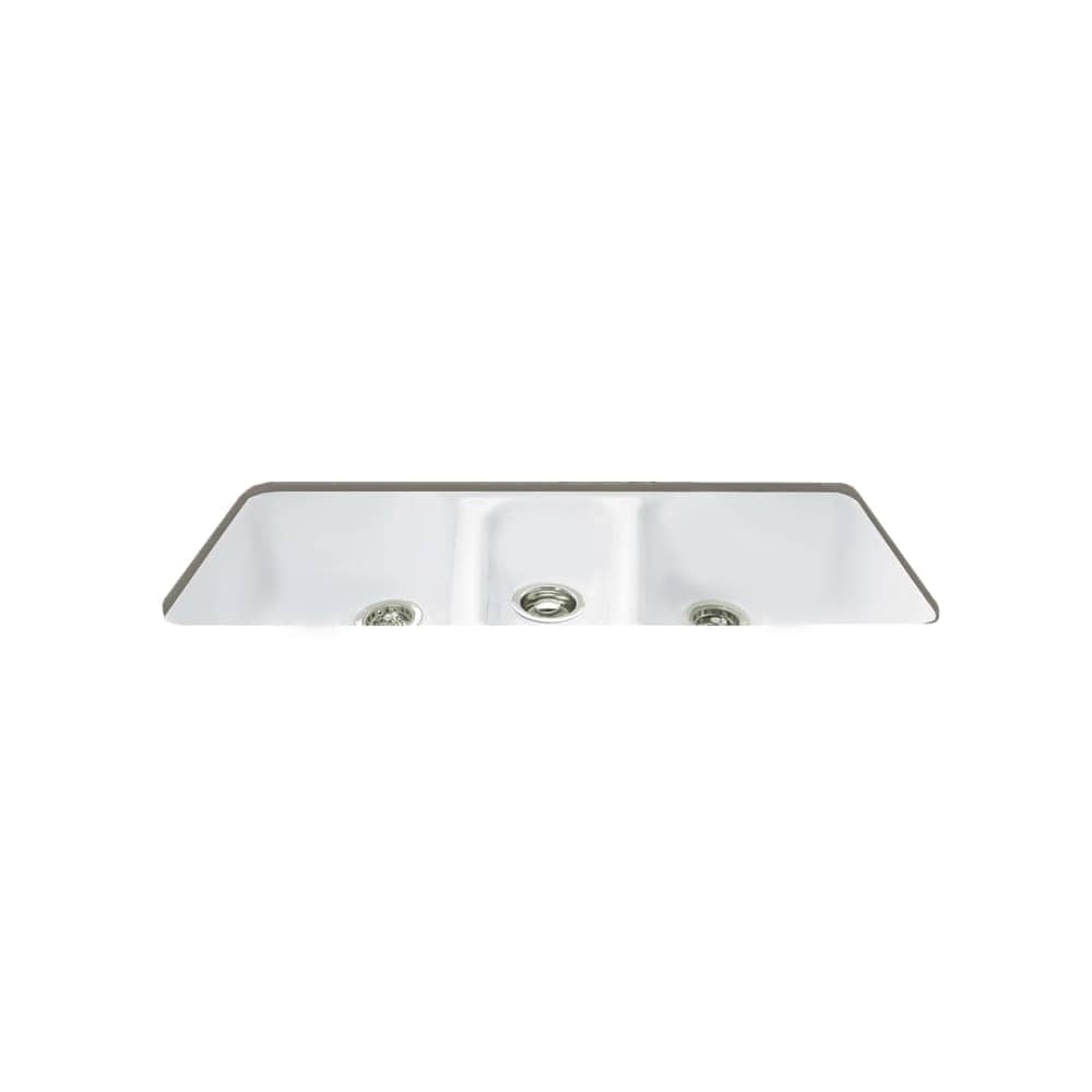 Miseno  MCI980UM 42 Inch Cast Iron Triple Basin Kitchen Sink for Undermount Installations with 402040 Split and Sound Dampening Technology