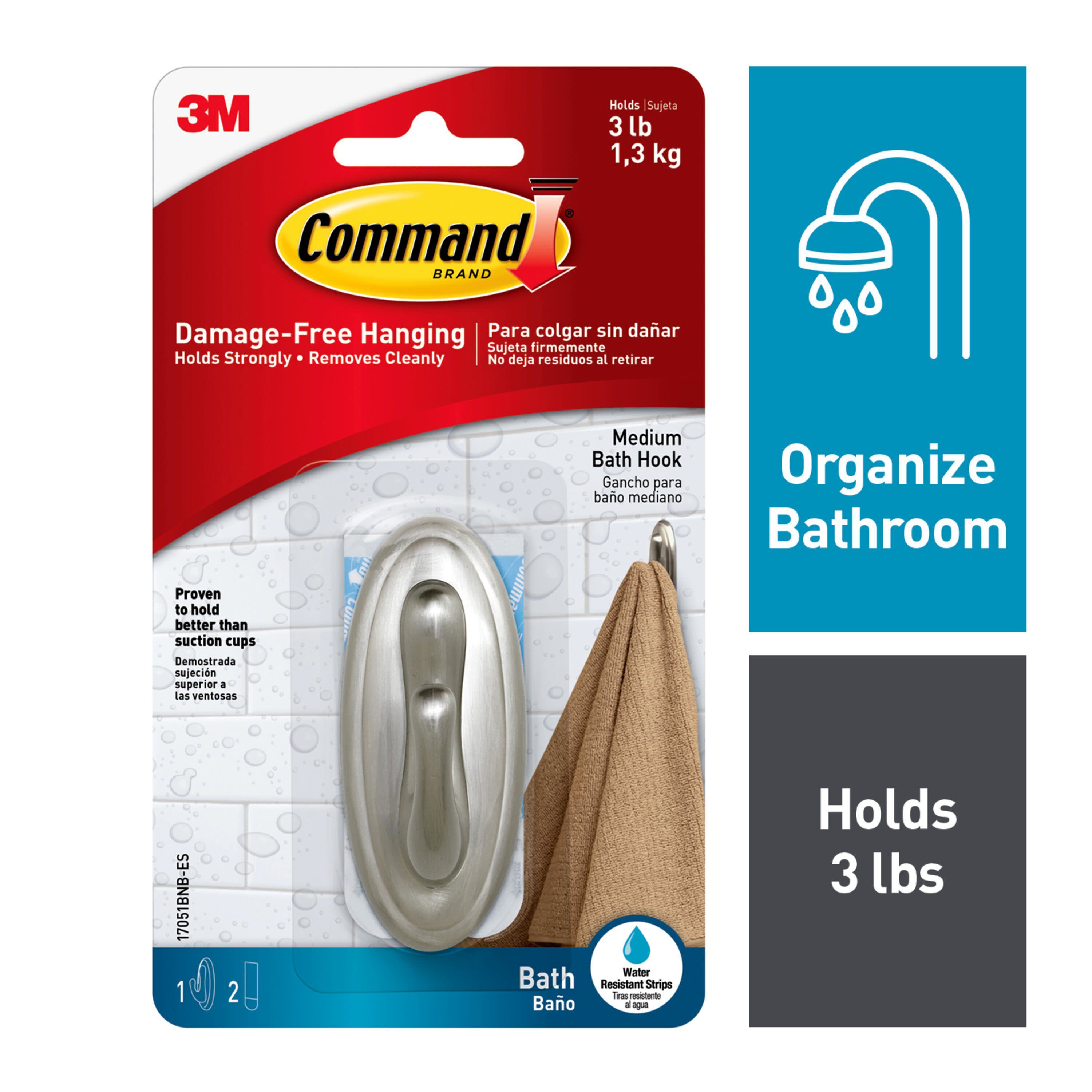  Command Shower Caddy, Clear Frosted, 1-Caddy, 4-Water Resistant  Strips, Organize Damage-Free : Everything Else