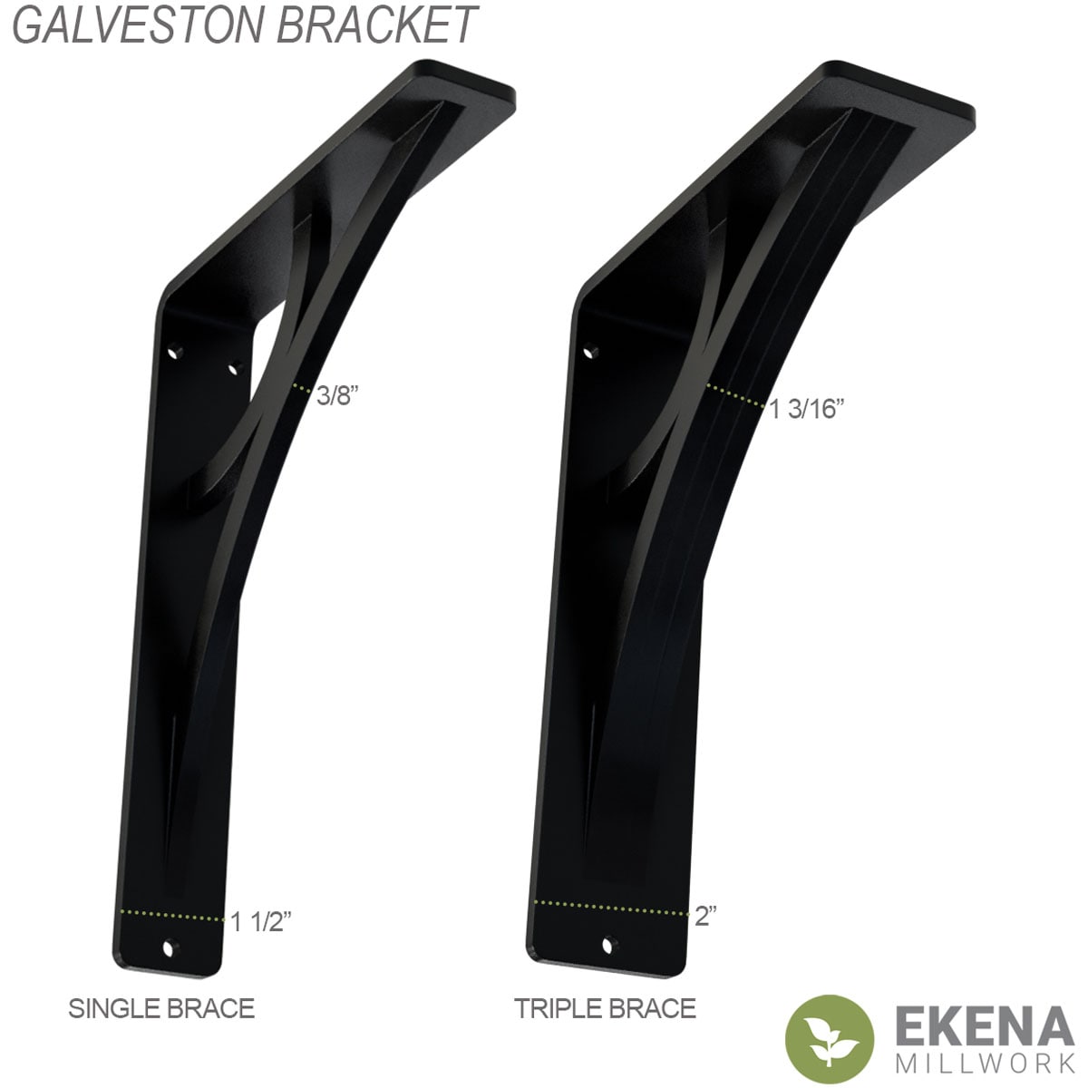 Ekena Millwork BKTM02X12X15TGLABS Mending-Plates-Brackets-Braces - View #2