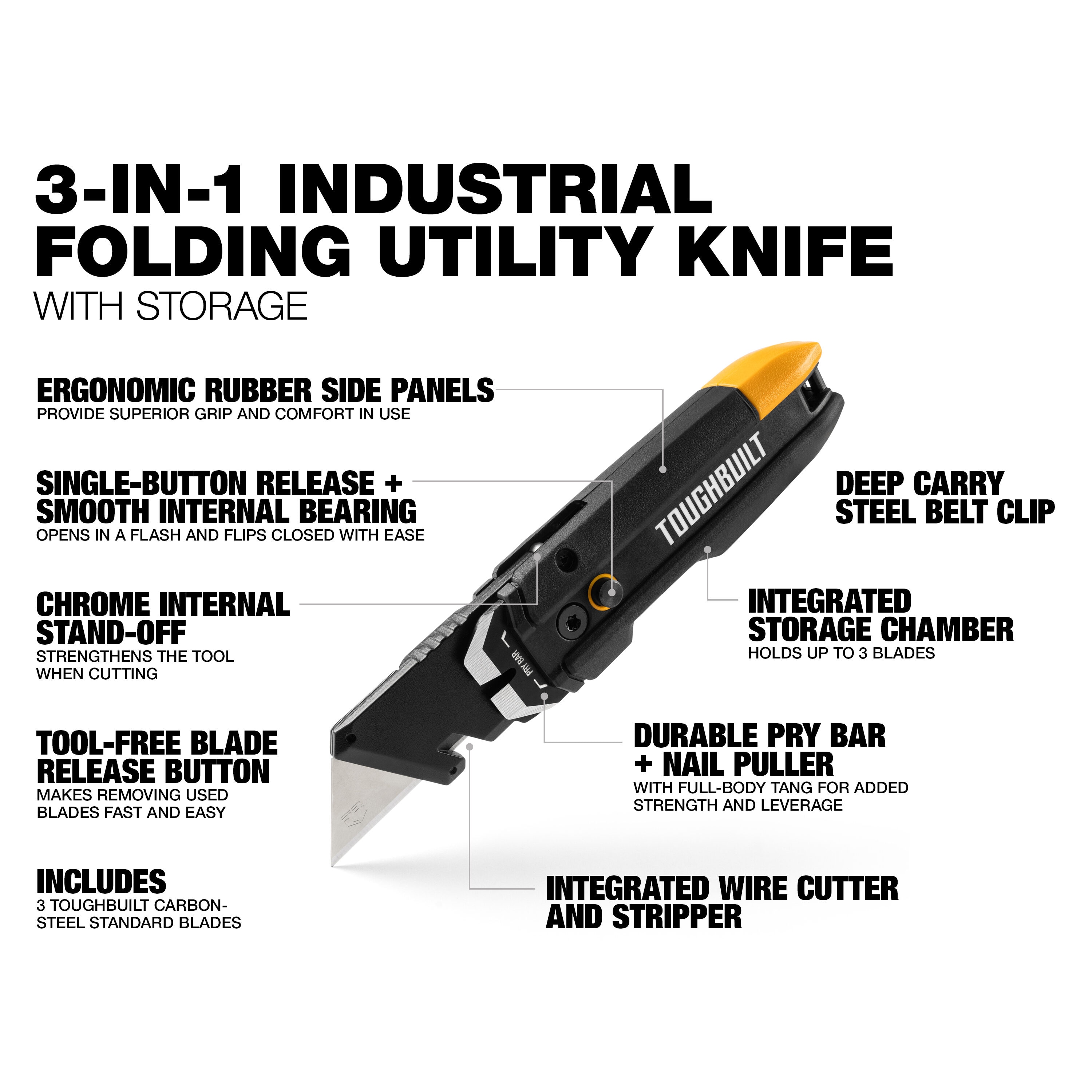 4 X Optic Utility Knife Box Cutter Super Heavy Duty Retractable Razor Blade  Tool