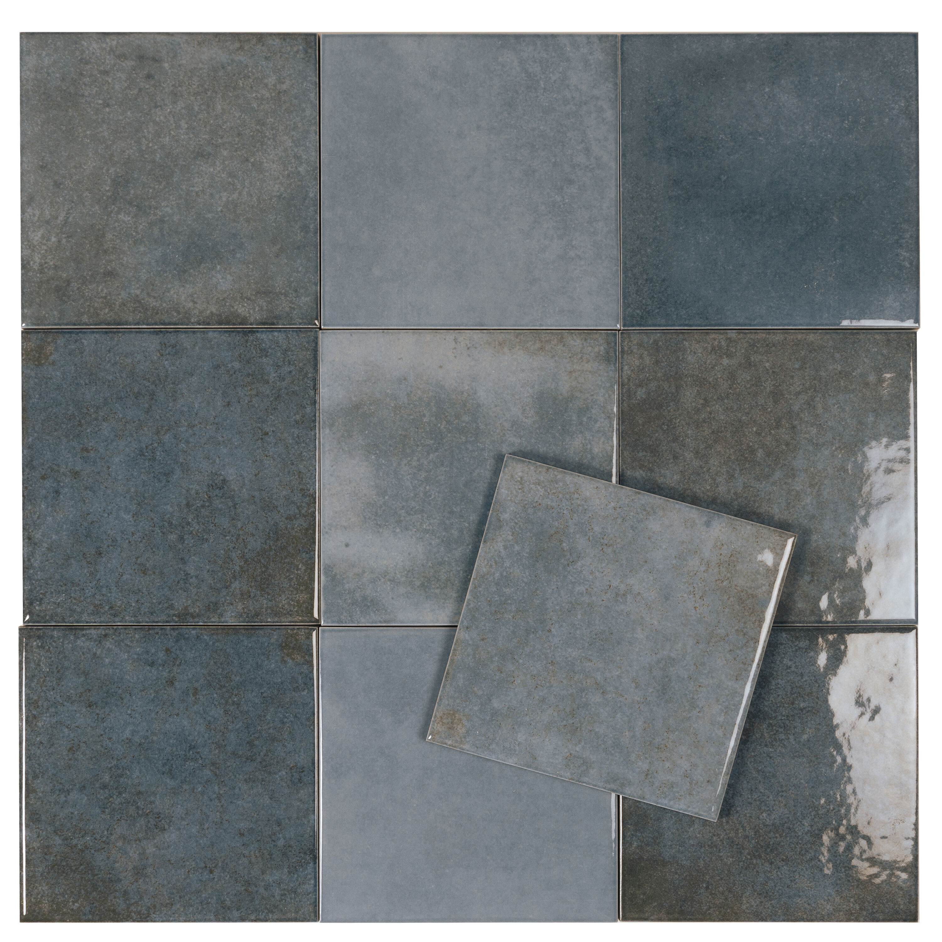 Apollo Tile Zahara Slate Blue 6-in x 6-in Glossy Porcelain Floor and ...