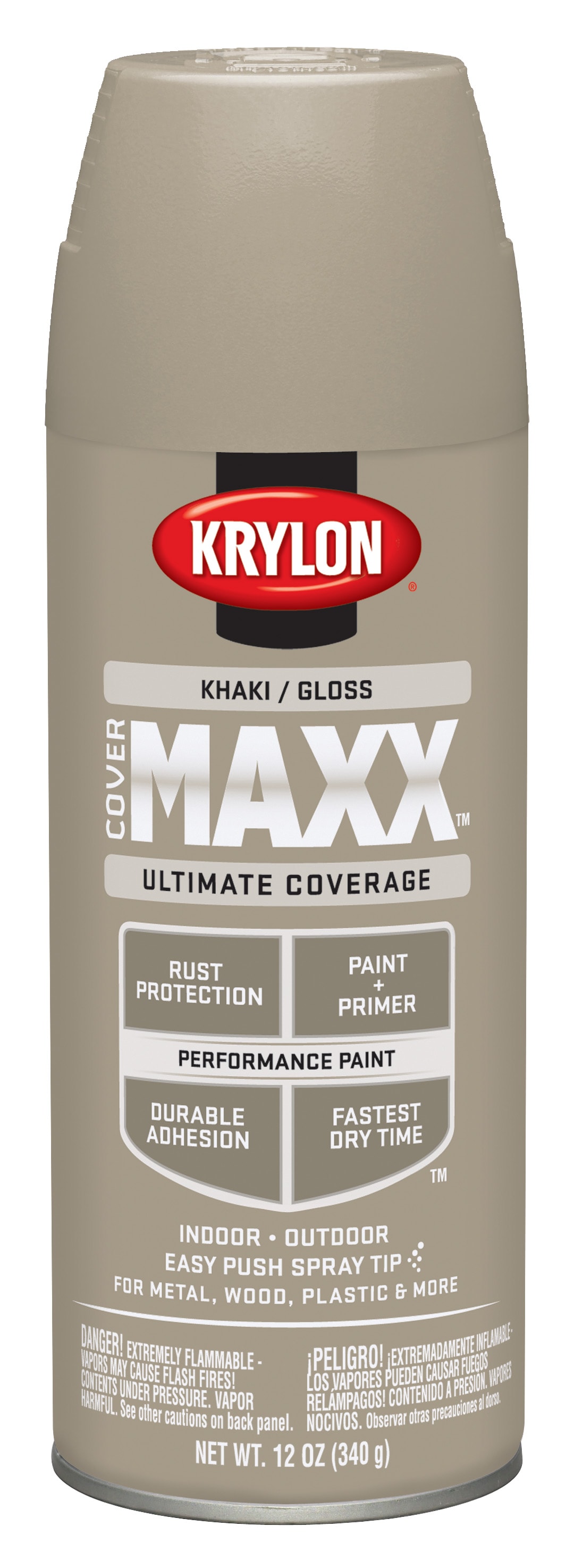 Krylon Gloss Khaki Spray Paint and Primer In One (NET WT. 12-oz) at ...