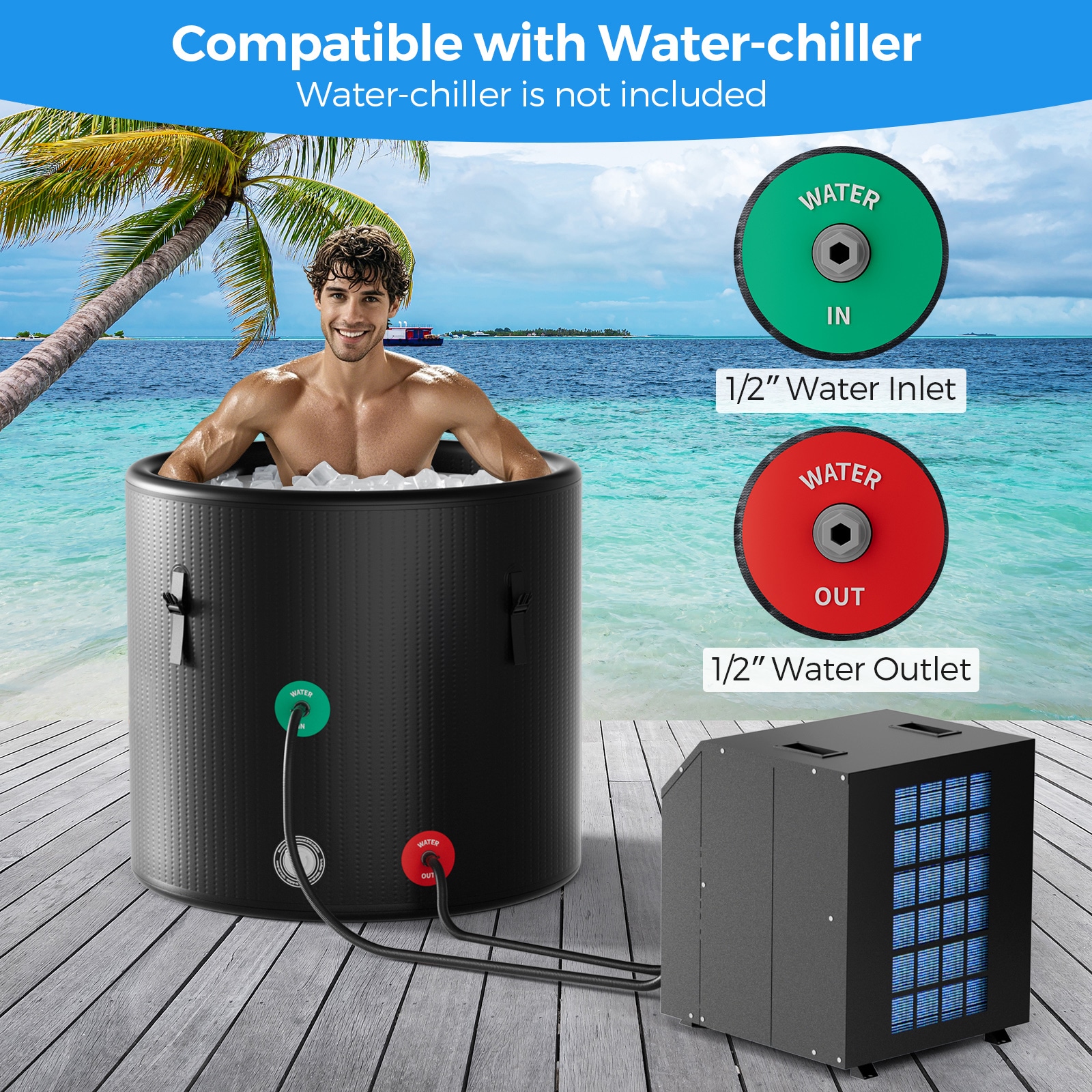 Slickblue Inflatable PVC Round Above Ground Pool with Drop-Stitch ...