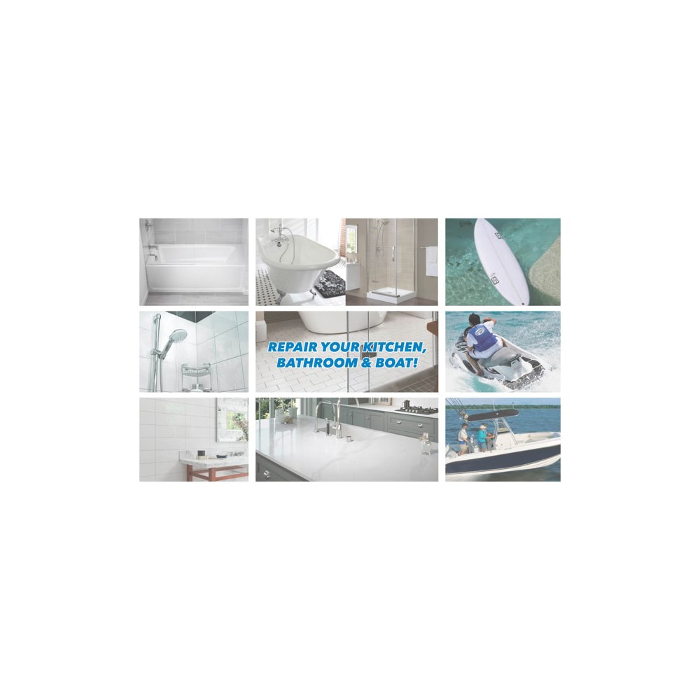 Fortivo Tub Repair Kit White for Acrylic, Porcelain, Enamel & Fiberglass Tub Repair Kit for Sink, Shower & Countertop - Bathtub