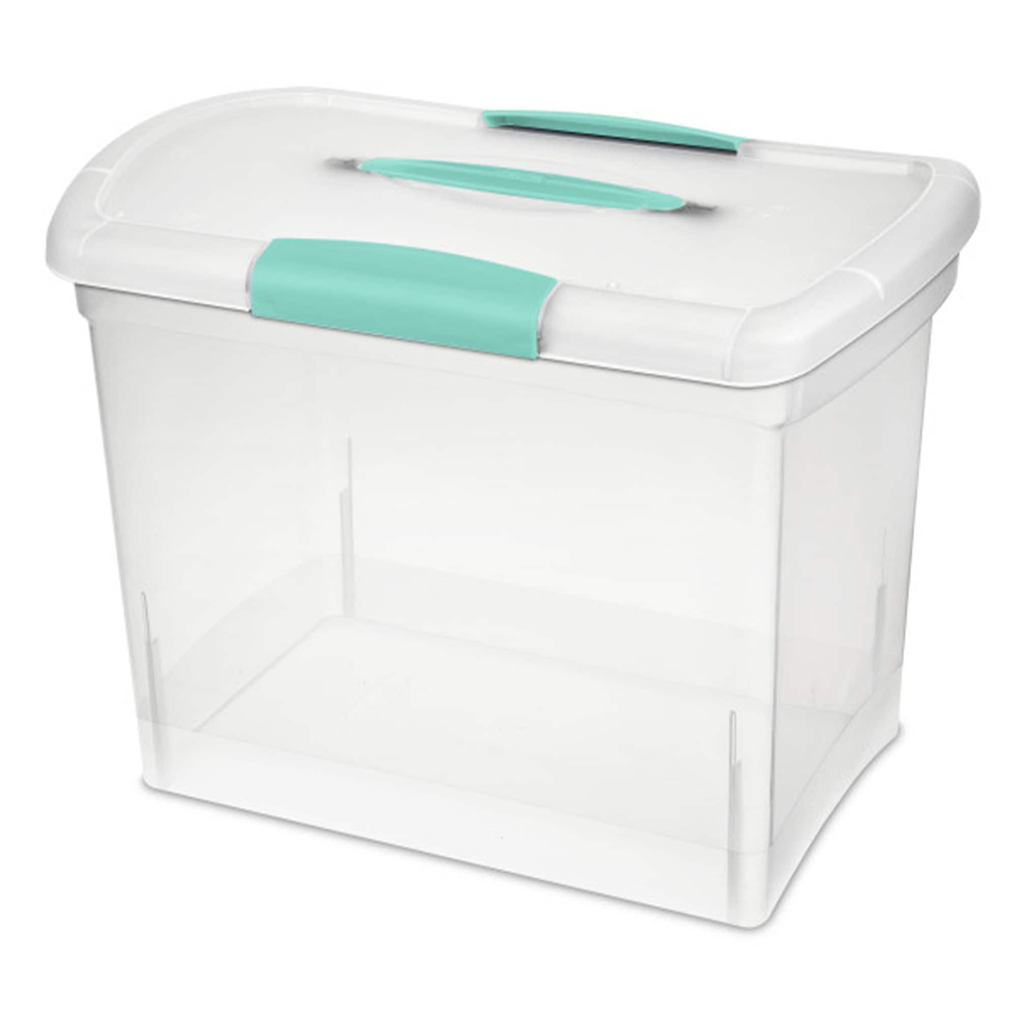 Sterilite 68609 6 -Pack Small 2 -Gallons ( 8 -Quarts ) Clear Weatherproof Stackable Tote with Latching Lid