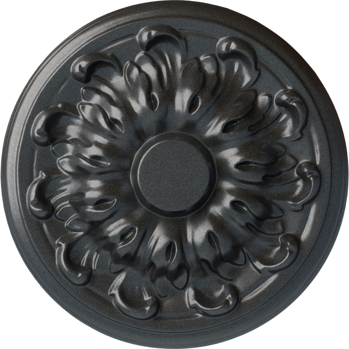 Ekena Millwork CM08MUPES Millin 7.875-in W x 7.875-in L Painted Pewter Polyurethane Whole Ceiling Medallion