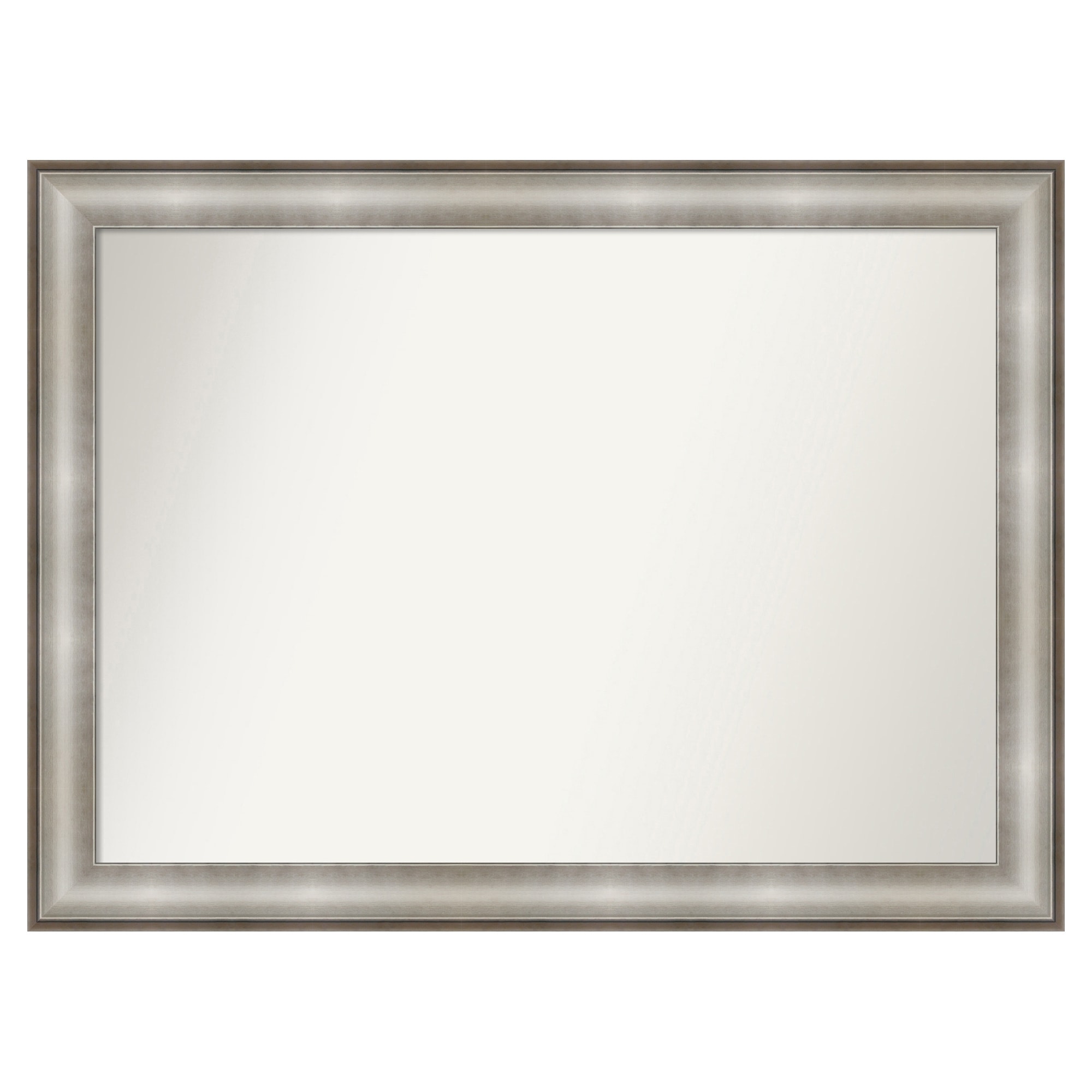 Amanti Art  Non-Beveled Mirror Imperial Silver Framed Wood Bathroom Wall Mirror 32 x 43 in.
