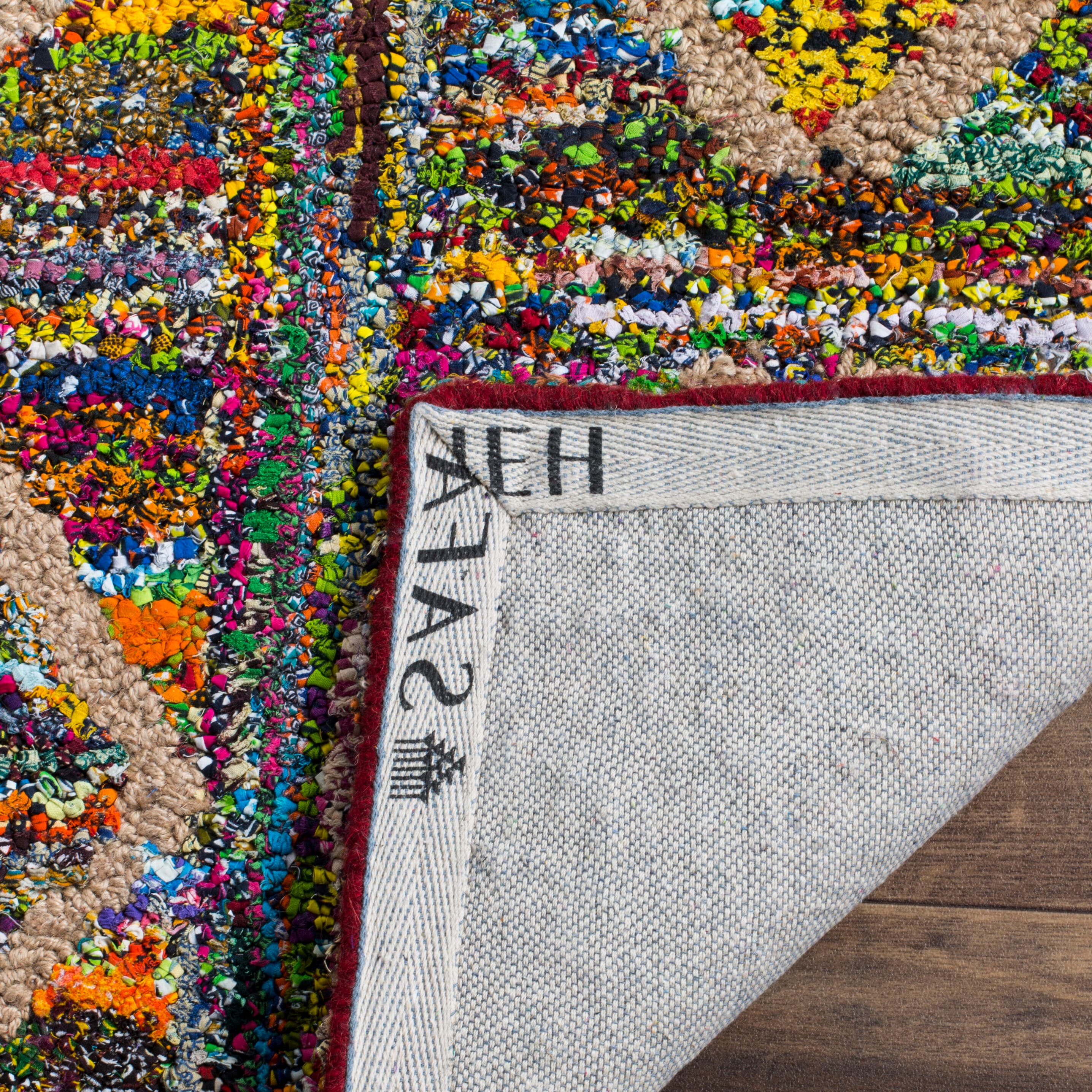 Handmade Multi-Color Wool and Cotton Tufted Rectangular Rug
