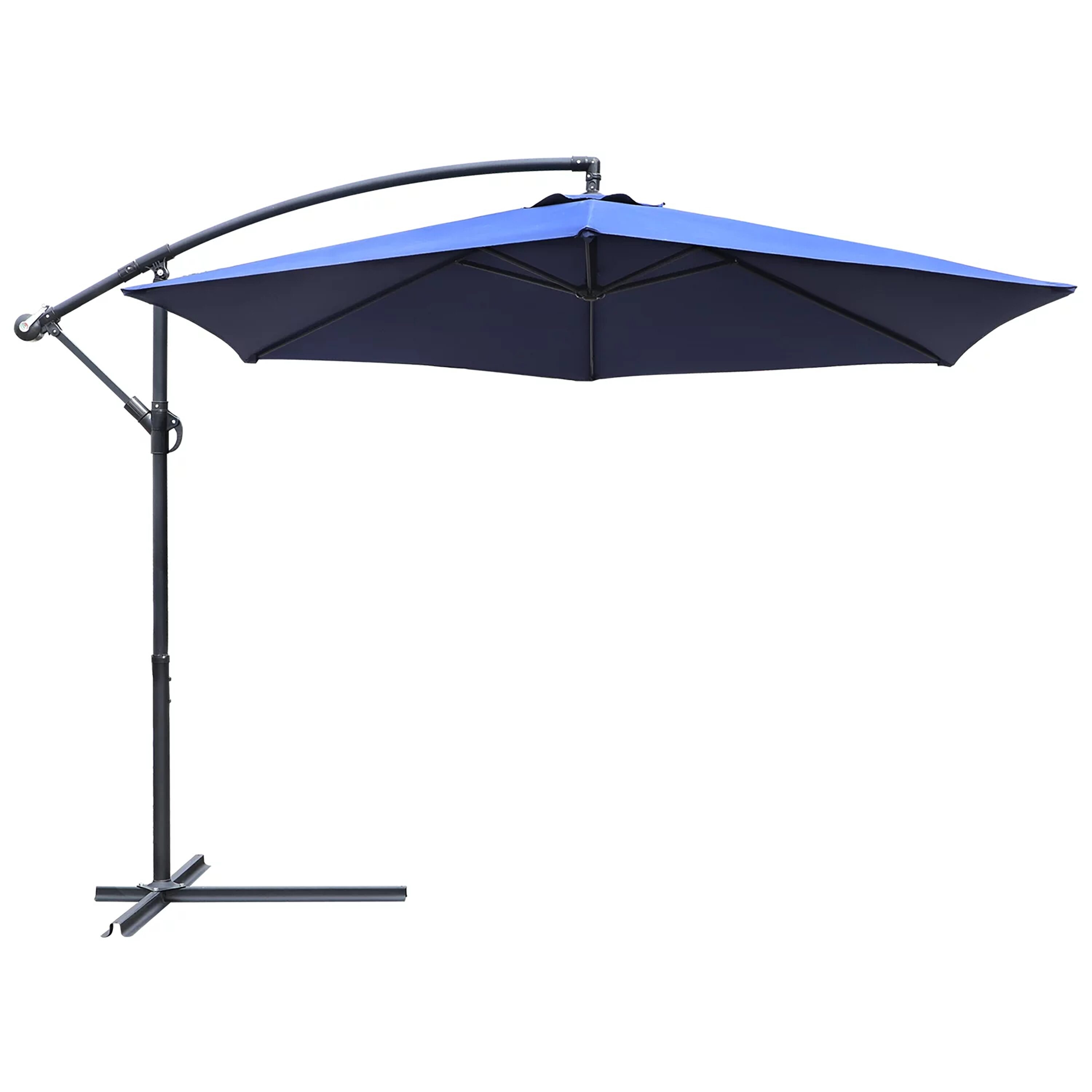 Vineego LS-BUB933NB 9.5-Feet Steel Blue Garden Patio Umbrella with Base