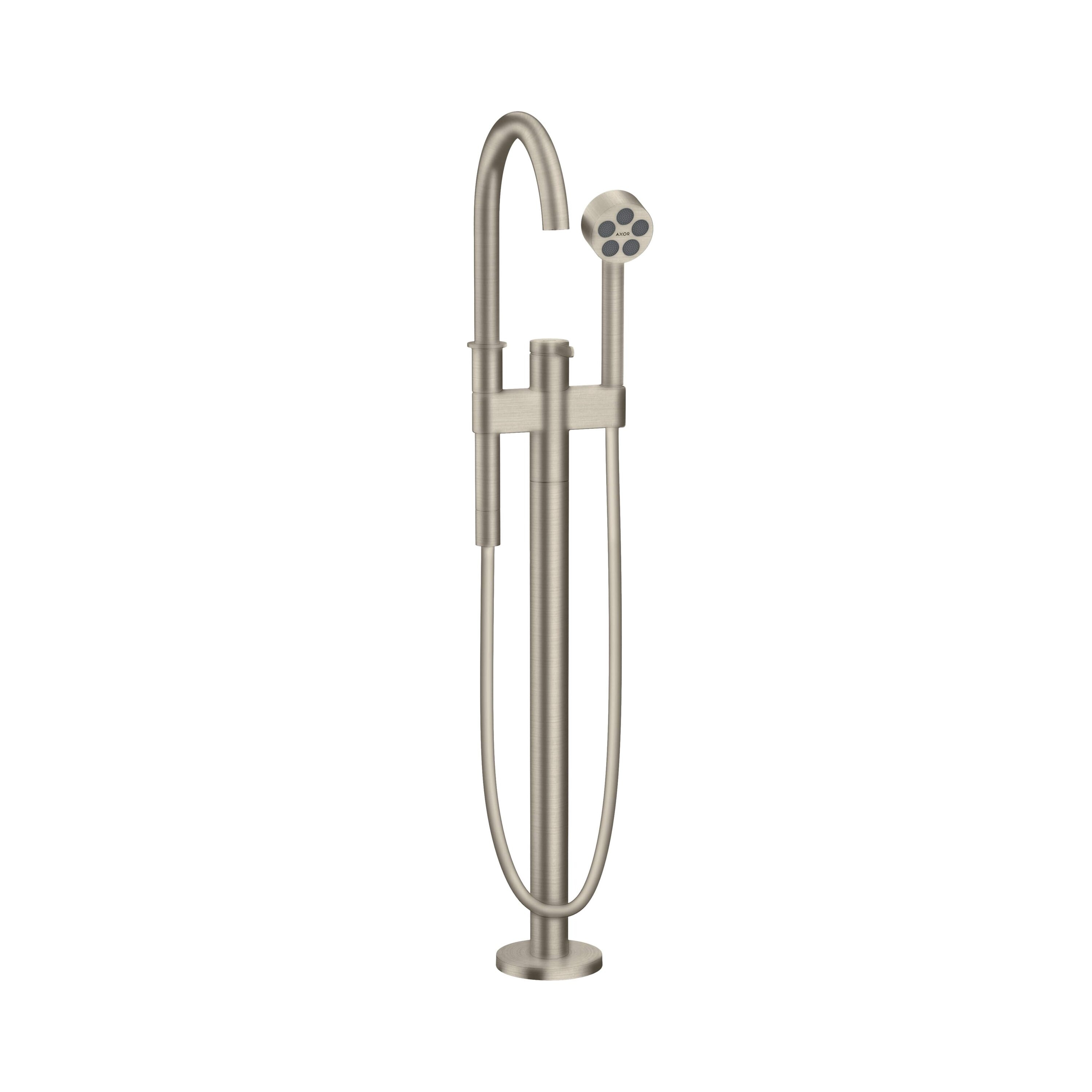 Axor  ONE Freestanding Tub Filler Trim with 1.75 GPM Handshower in Brushed Nickel