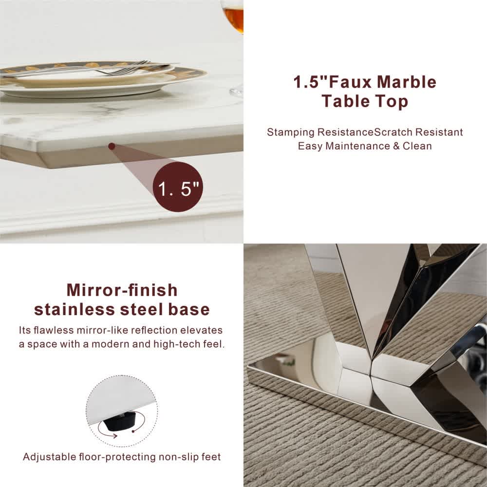 Coolbibila MALIA-TABLE-WHITE Dining-Tables - View #7